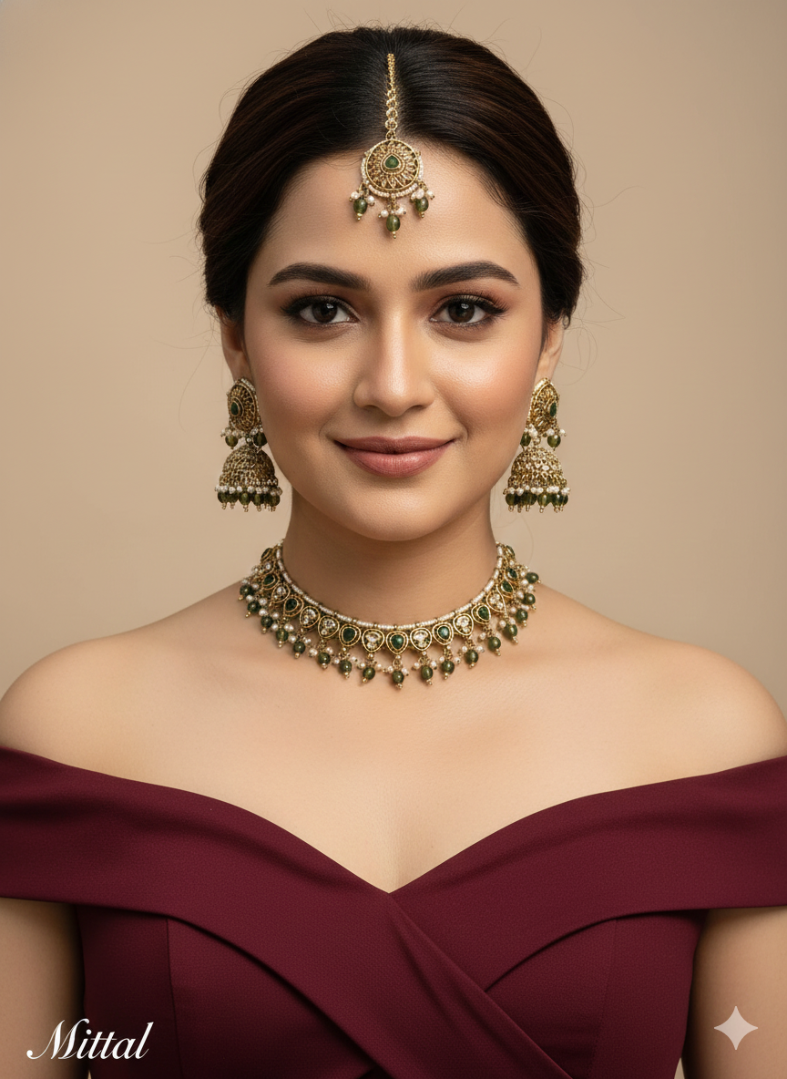 Antique Gold Mehndi Indian Bridal Mittal Jewellery