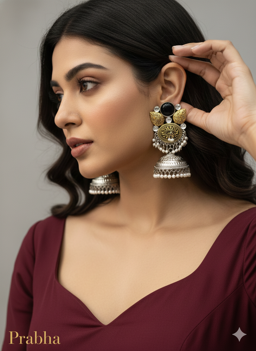 Brass Jhumka Bollywood Prabha Earrings