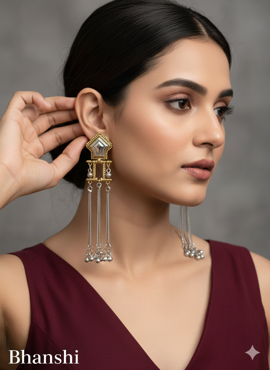 Brass Bollywood Bhanshi Earrings