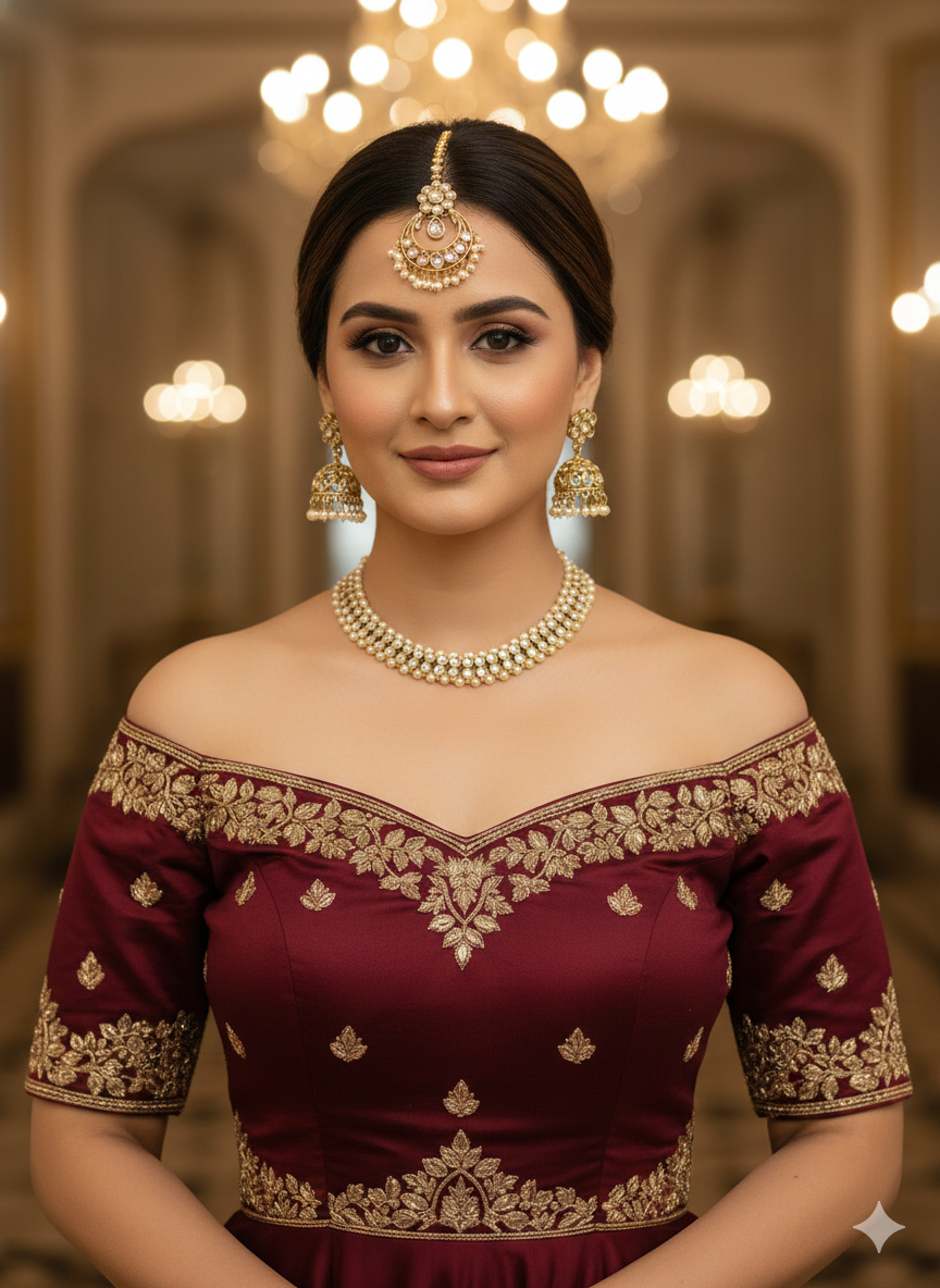 Antique Gold Necklace Set/ Antique gold Indian Bridal Jagjeet Jewellery