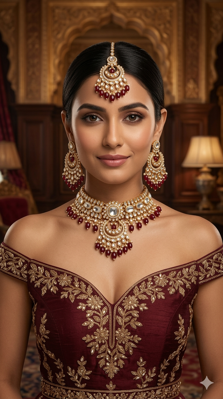 Green Choker Indian Jewellery Gold green Kundan choker Set/ kundan choker hira Set