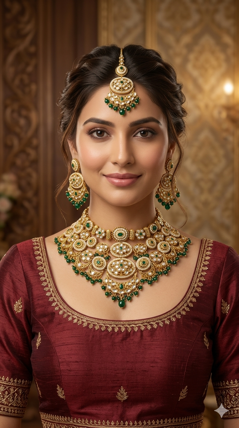 Gold Mint Pink Kundan necklace Set/ kundan Indian Naomi jewellery sets