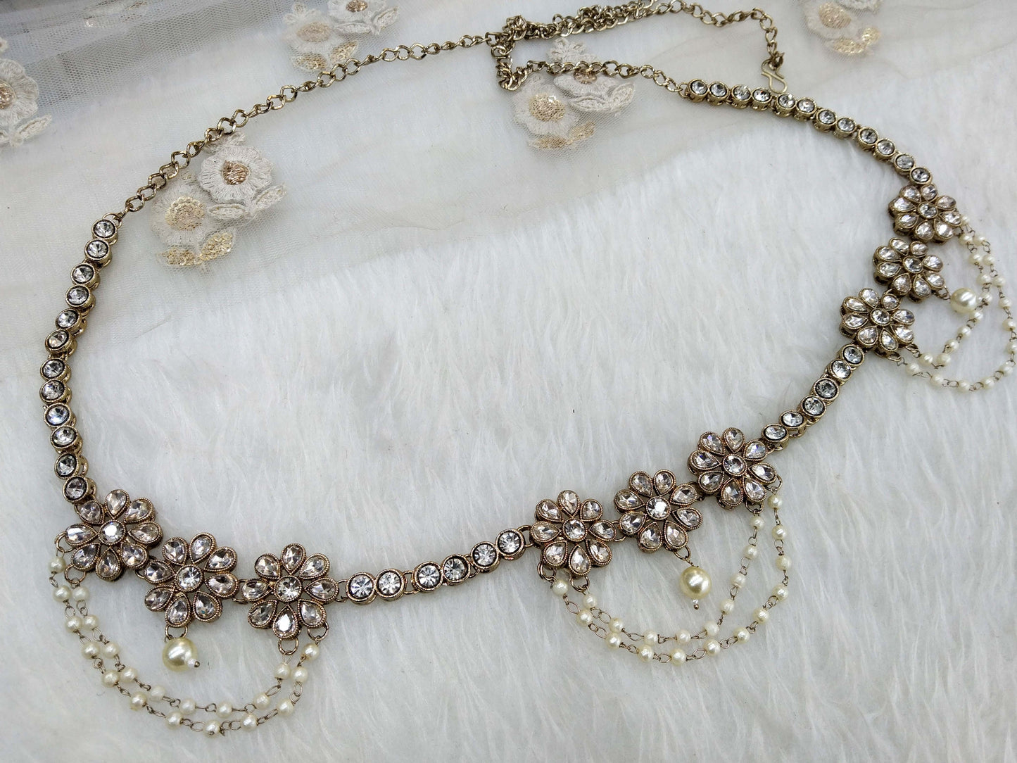 Antique gold belt Sari Saree belly Chain Jewelry Indian Kamarbandh Kamarband Belt