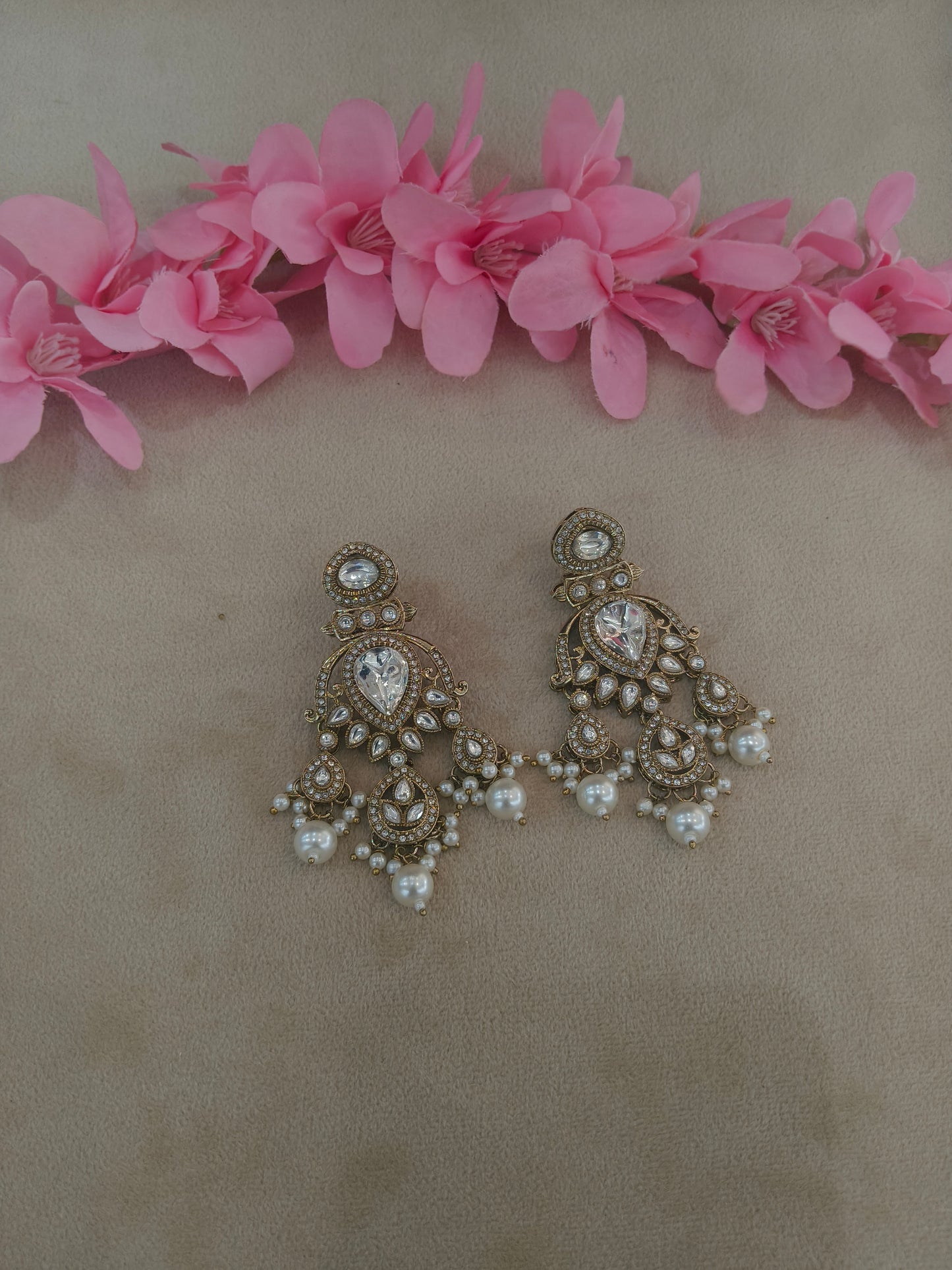Gold Bollywood Indian Sarpunch Earrings