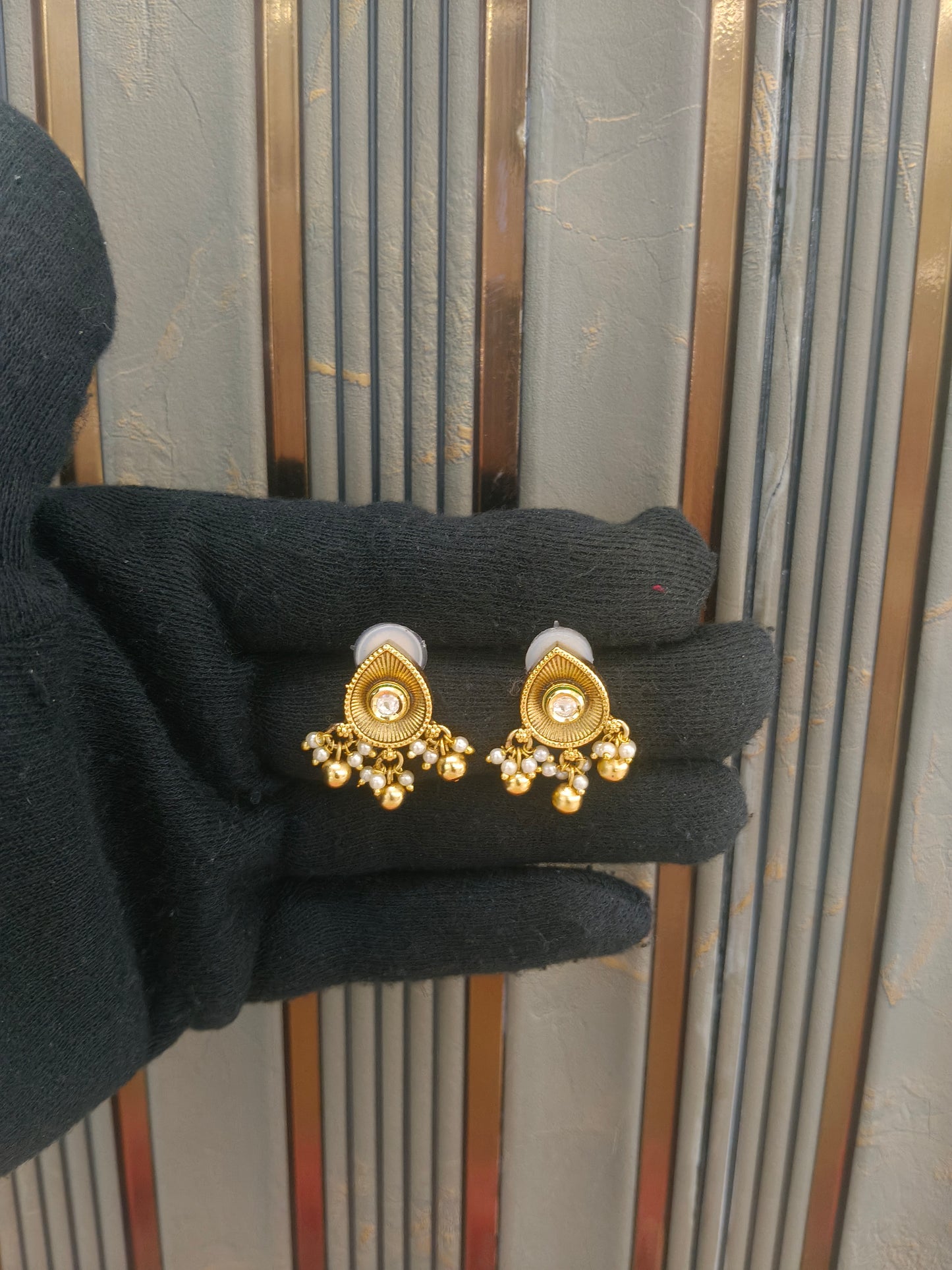 Gold Polki Yaad Earrings
