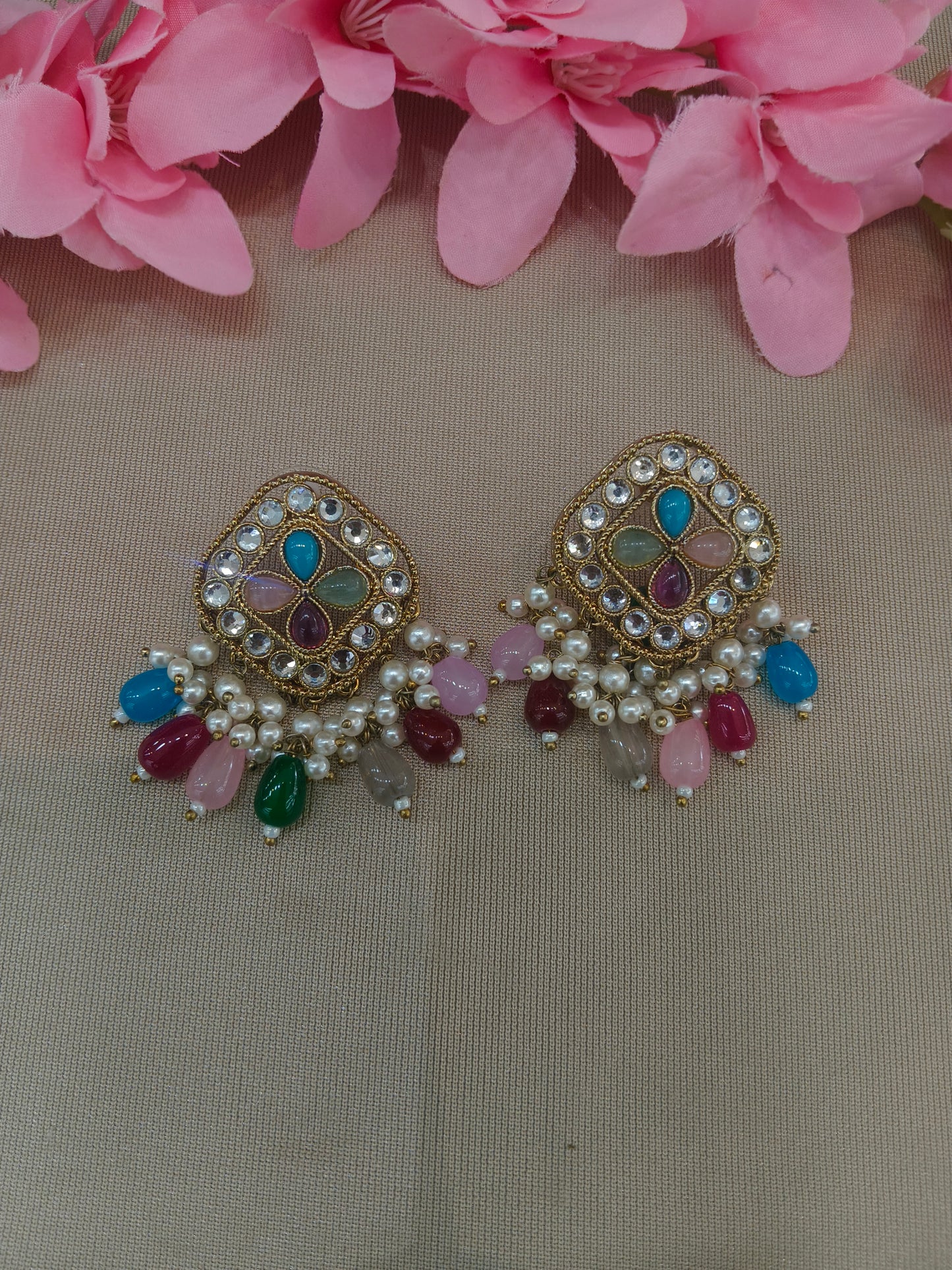 Antique Kundan Bollywood Beli Earrings