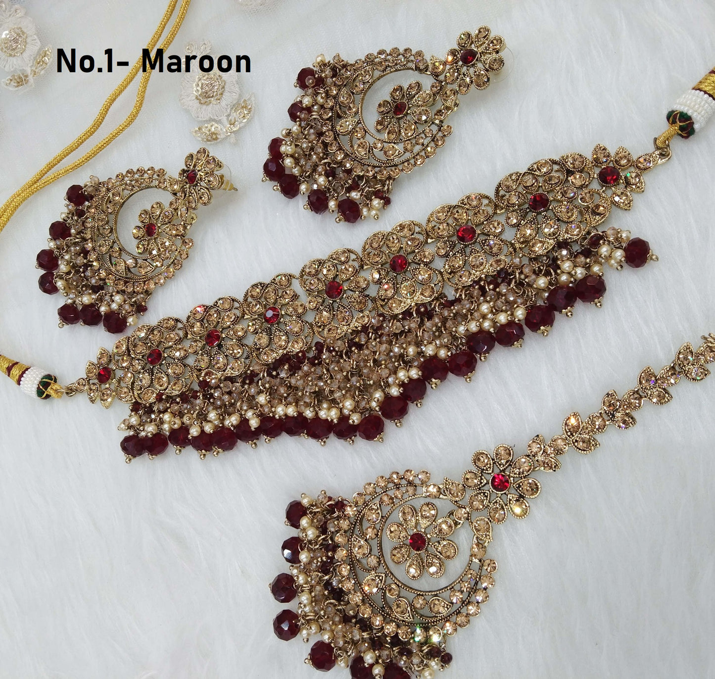 Buy Choker Set Dark gold maroon choker Set/ Bollywood Jewellery/dark gold Indian Bridesmaid Jewellery/sejal