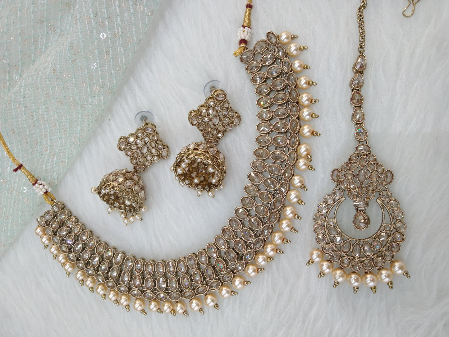 Indian Jewellery/Dark gold necklace Set/Indian Jewellery oakland Set
