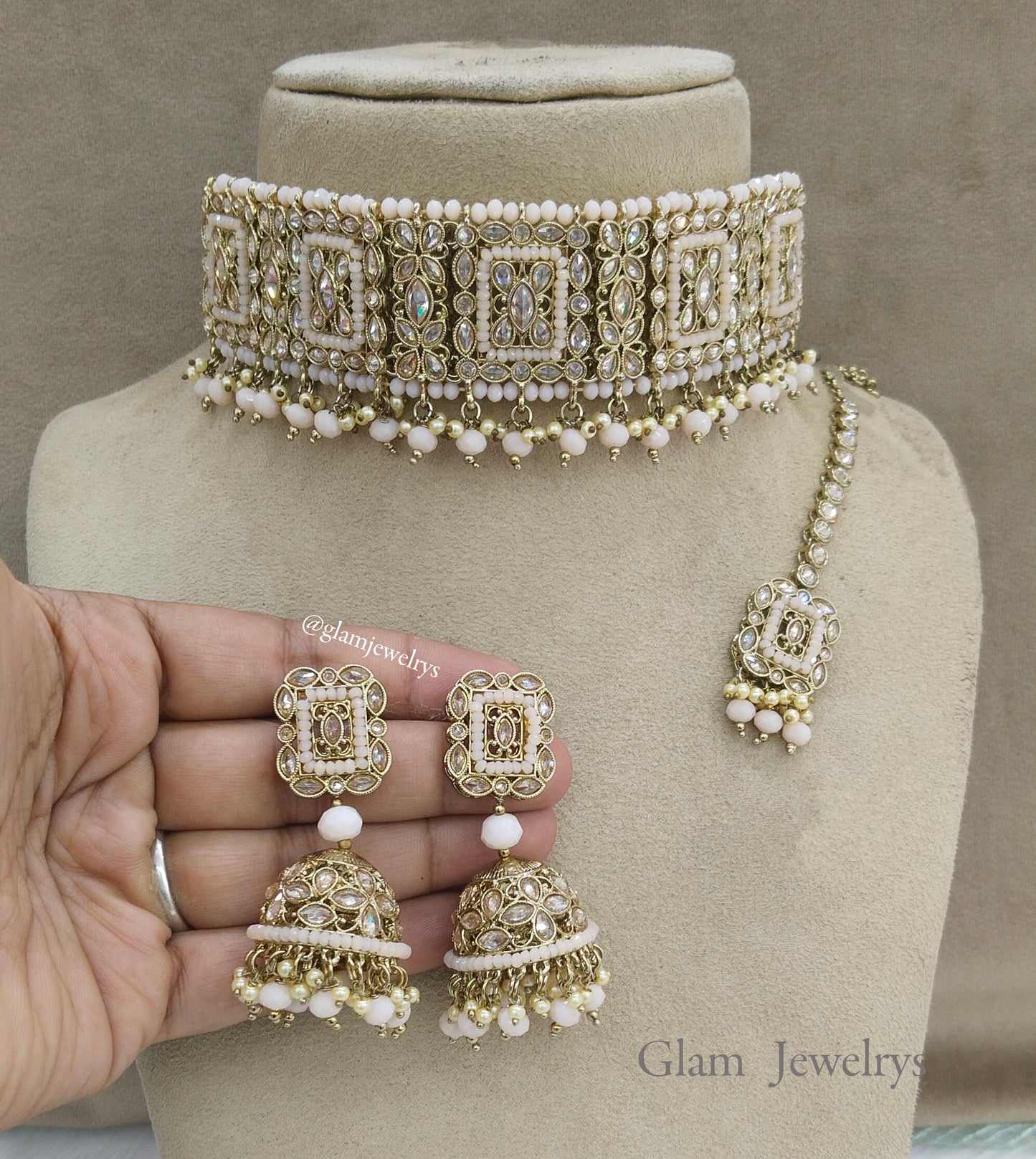 Antique Gold Choker Jewellery Set/ Indian wall Jewellery Online
