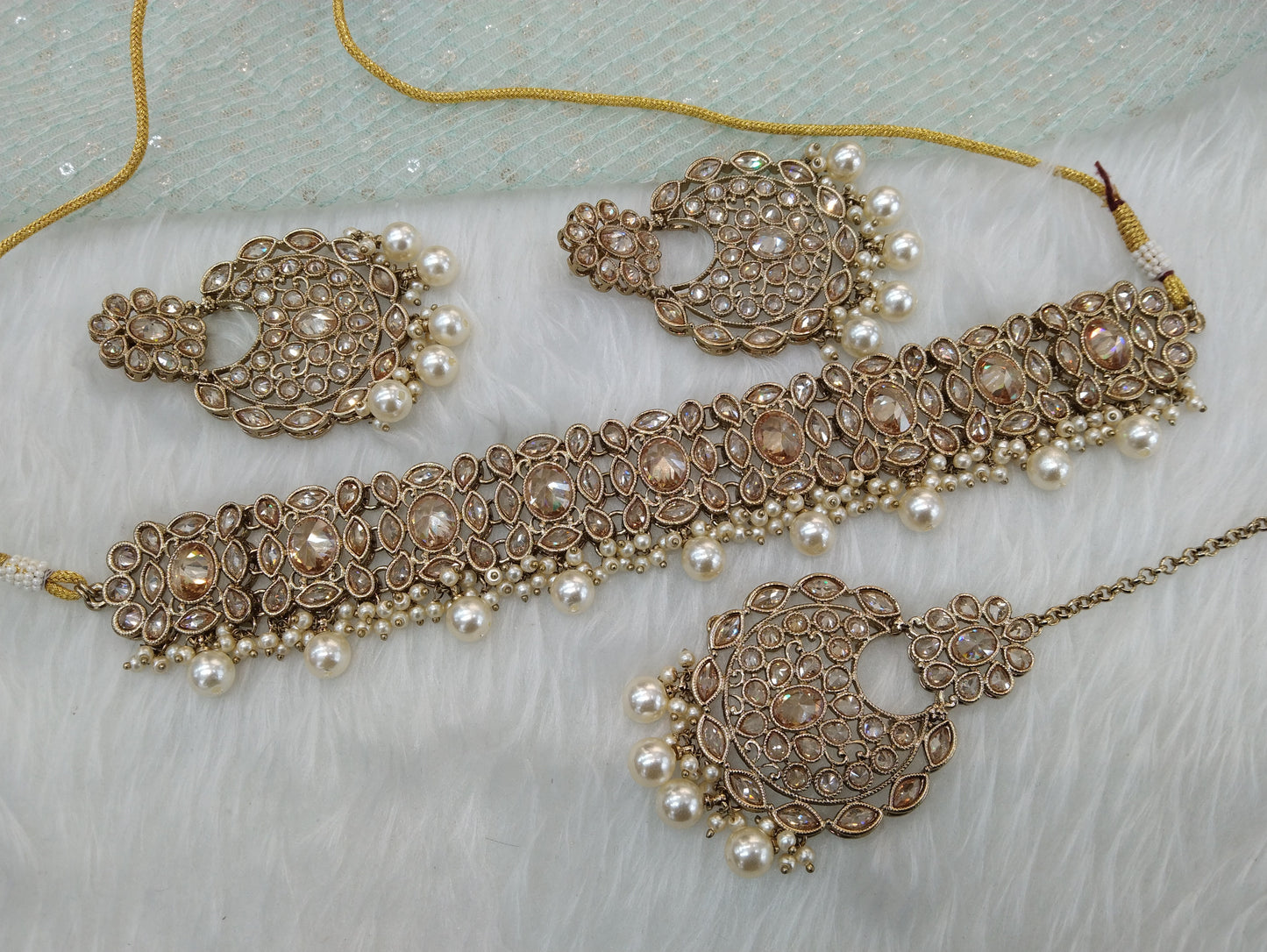 Indian jewellery choker set/Dark gold choker set/Wellington jewellery