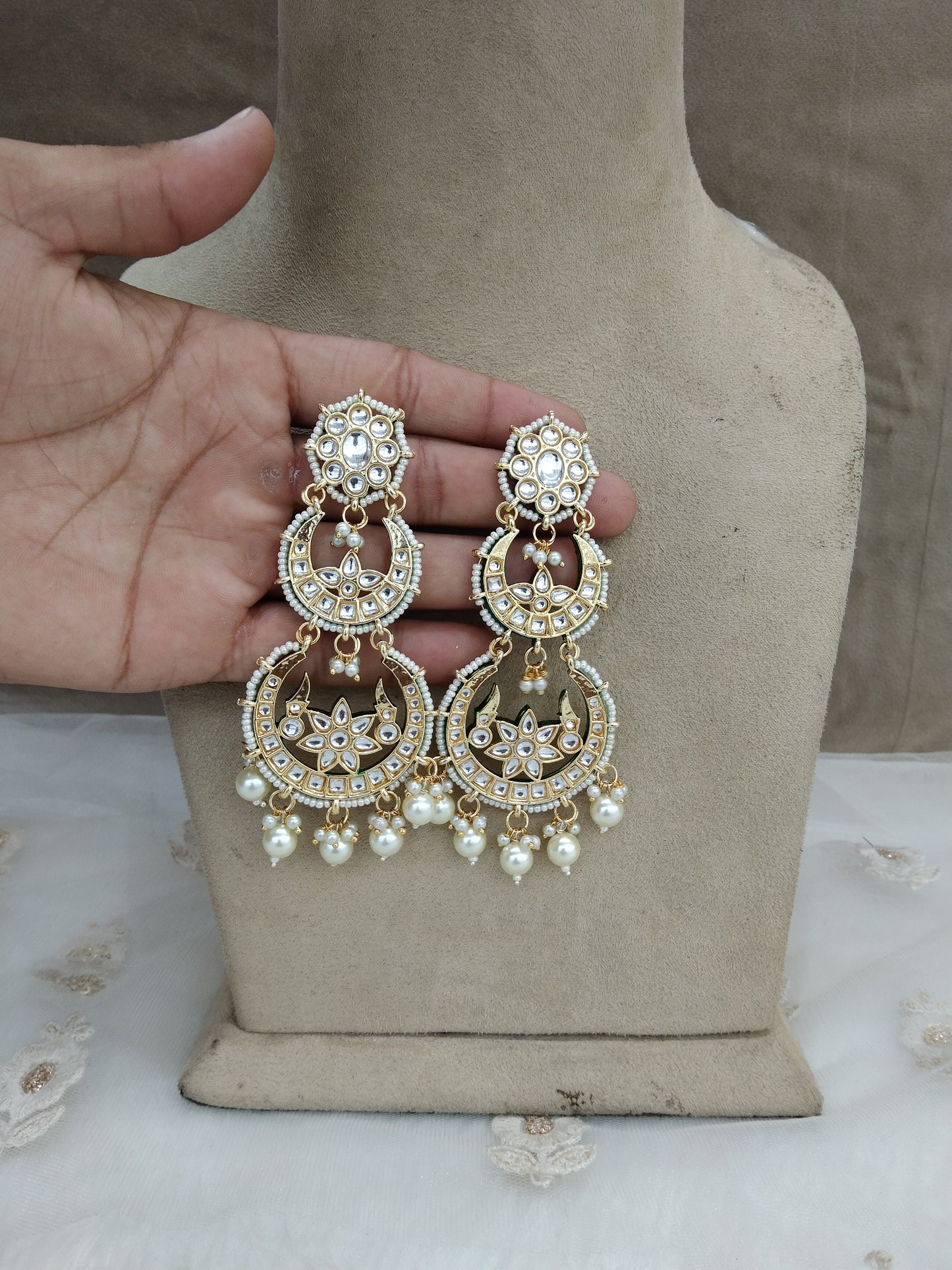 Indian Kundan Earrings Jewellery/Kundan Earrings/ bollywood Earrings meena Set
