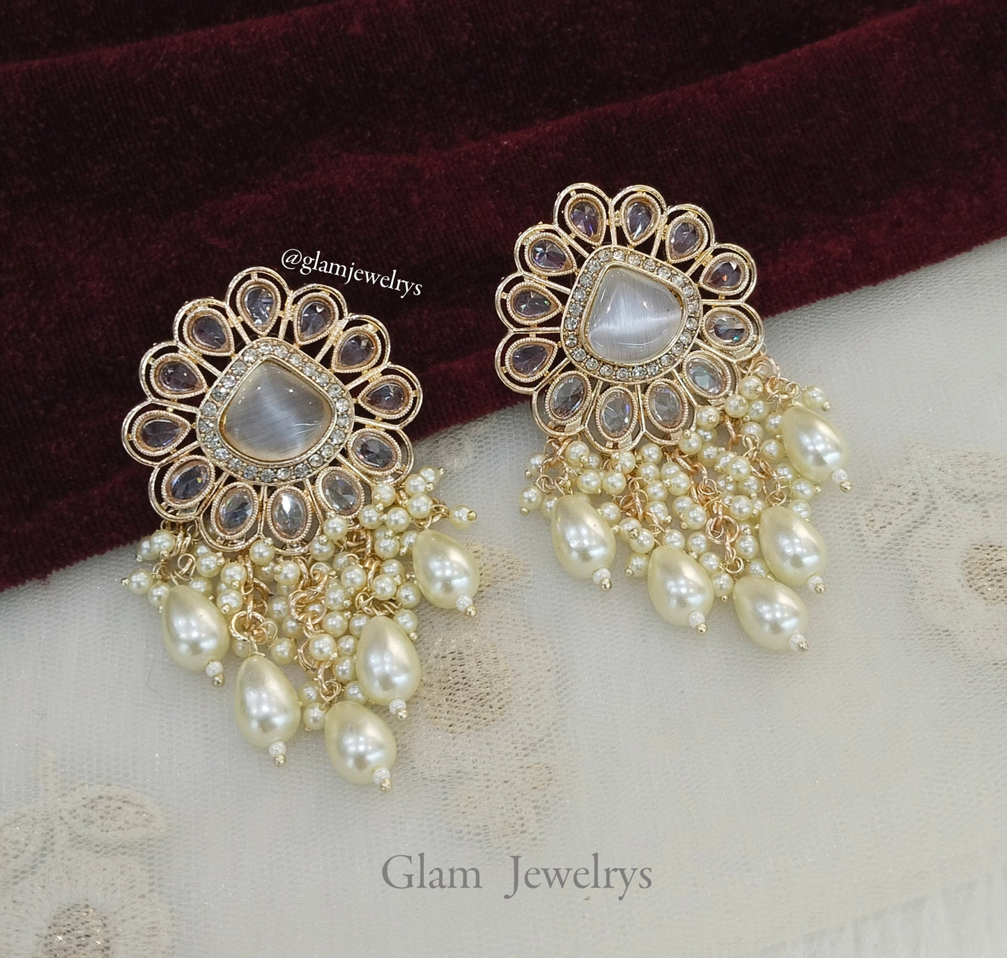 Indian earrings jewellery/gold white earrings/indian earrings nizhny