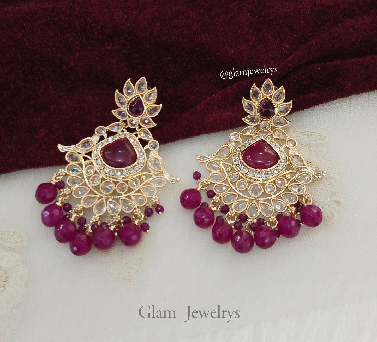 Indian earrings jewellery/purple petersburg earrings/indian earrings