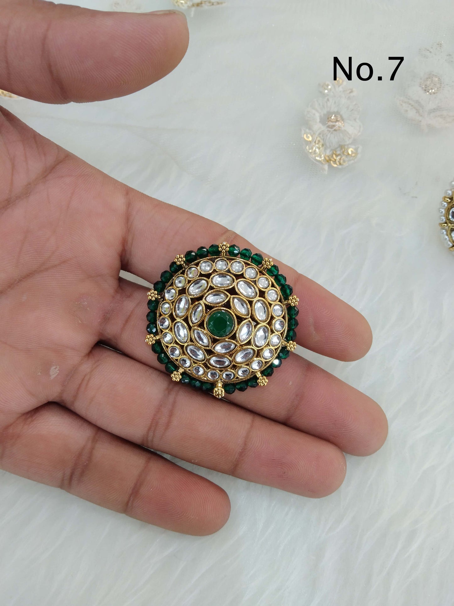 Indian Ring/Gold kundan Finger rings Big round bridal ring hand accessory lta