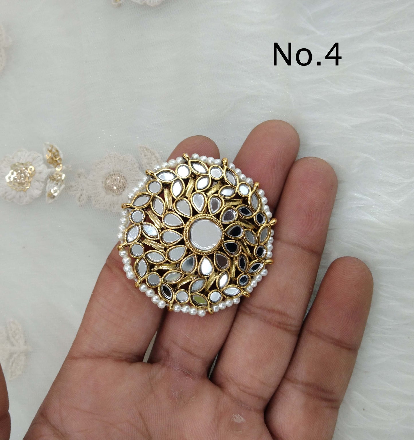 Indian Ring /Gold Finish kundan rings/Finger rings Big round bridal ring hand accessory/lisa