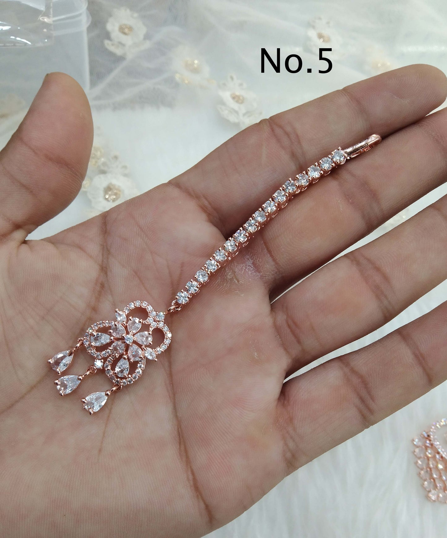 Indian Headpiece Tikka Tika Jewellery/American diamond cz stones Women headpiece noni Jewellery
