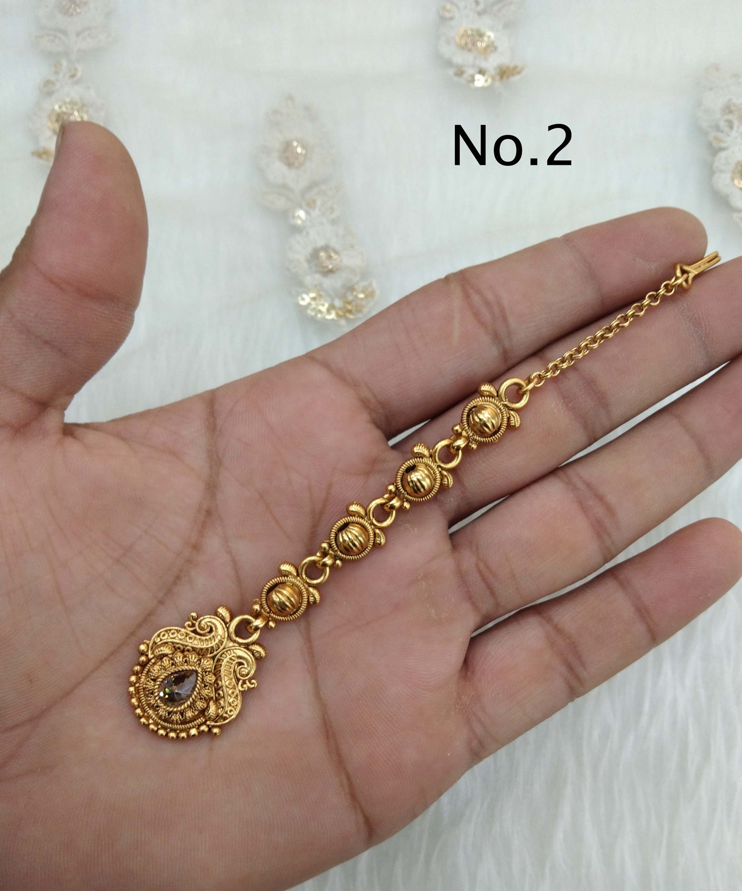 Gold polki Tika Tikka Jewellery Indian Headpiece Tikka toni Jewellery