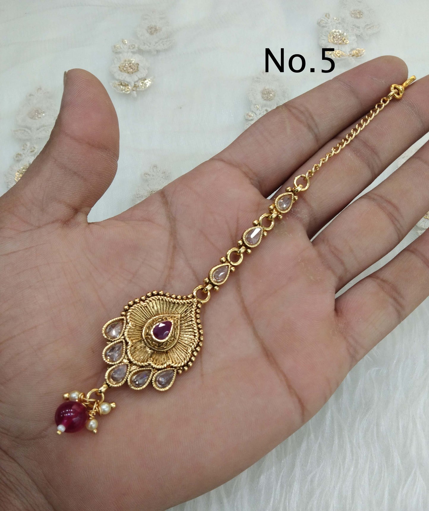 Gold polki Tika Tikka Jewellery Indian Headpiece Tikka toni Jewellery