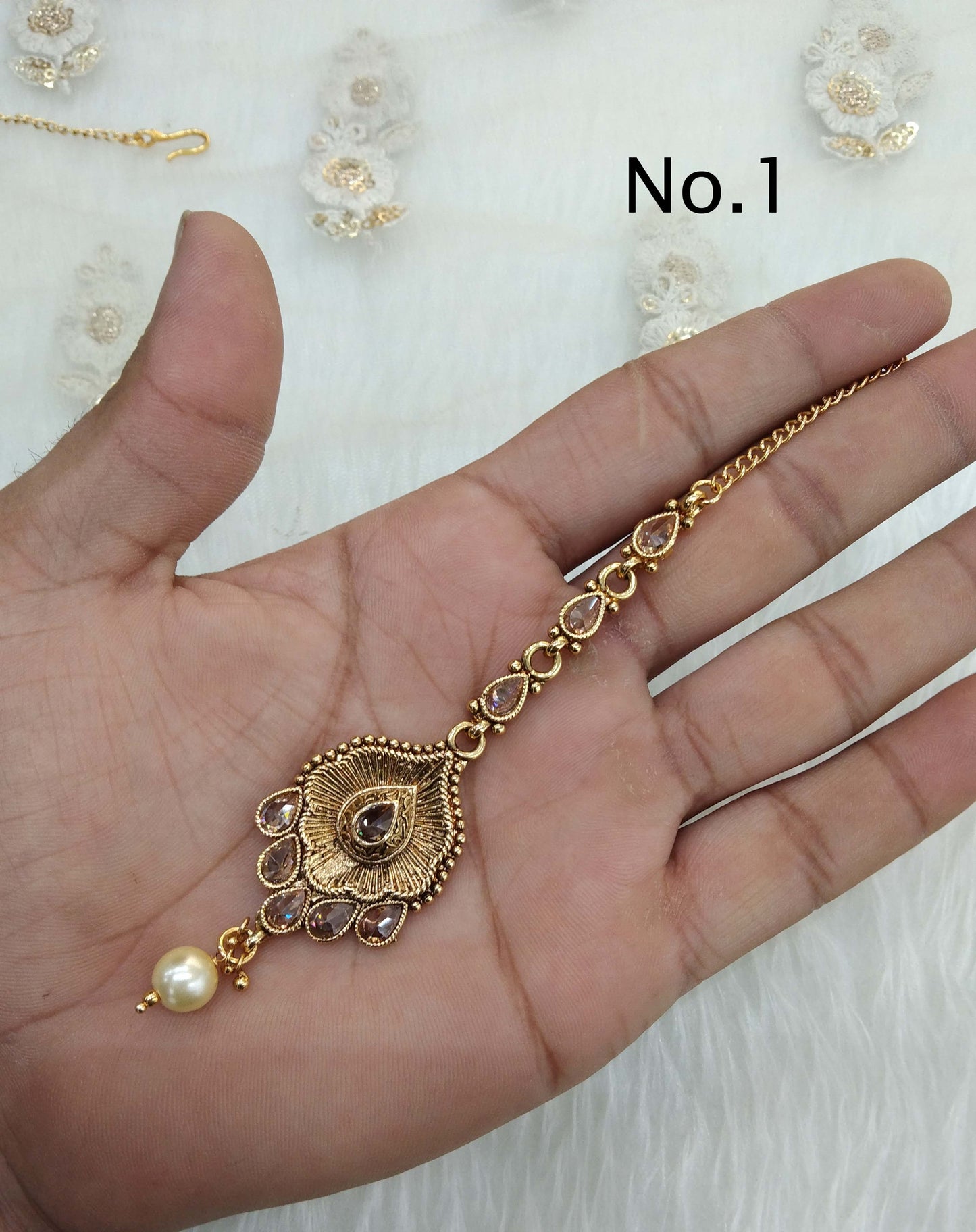 Gold polki Tika Tikka Jewellery Indian Headpiece Tikka toni Jewellery