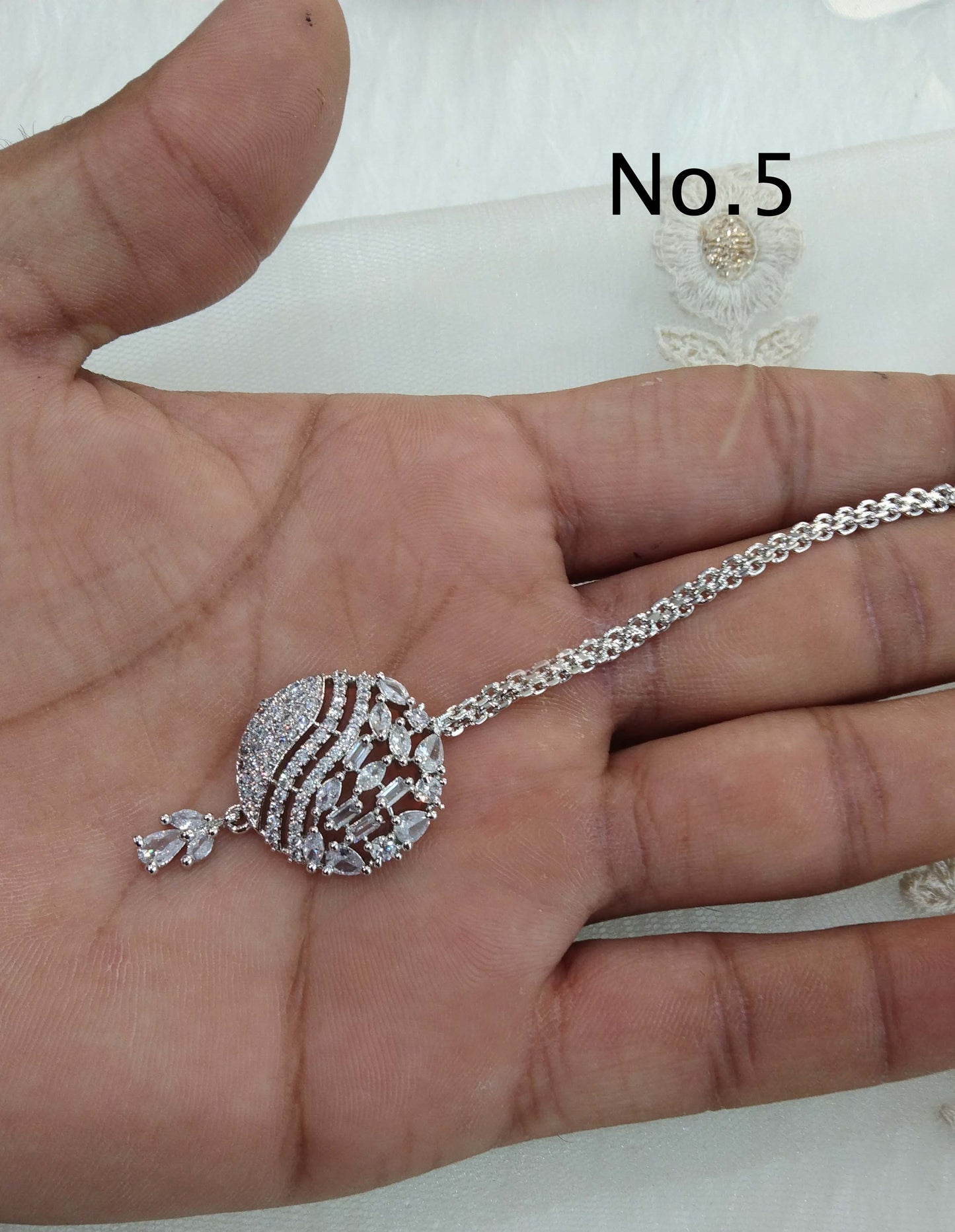 Diamond Tika Tikka Jewellery Indian Headpiece Jewellery/Silver, rose gold, CZ HeadPiece cow tikka tika Hair