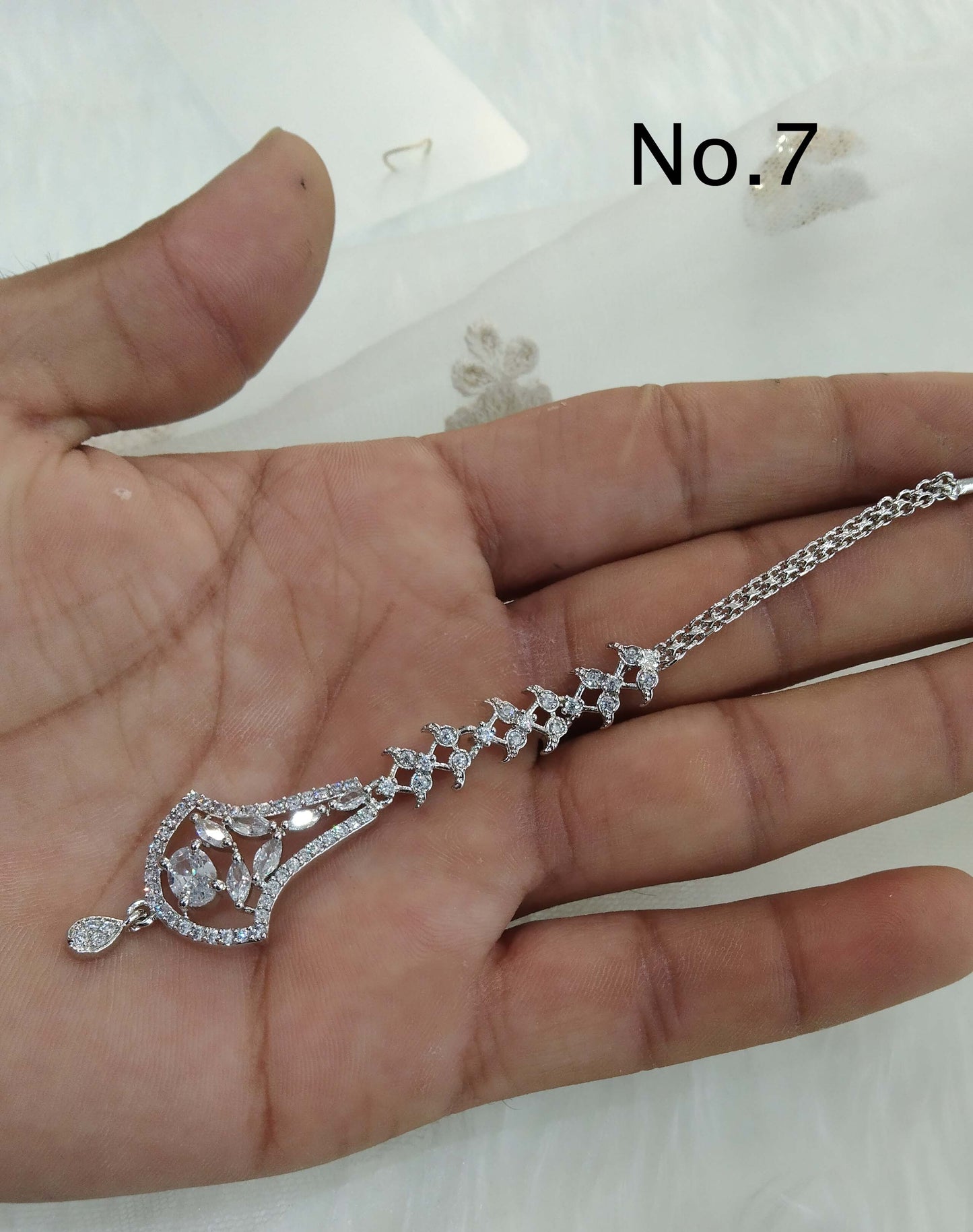 Diamond Tika Tikka Jewellery Indian Headpiece Jewellery/Silver, rose gold, CZ HeadPiece cow tikka tika Hair