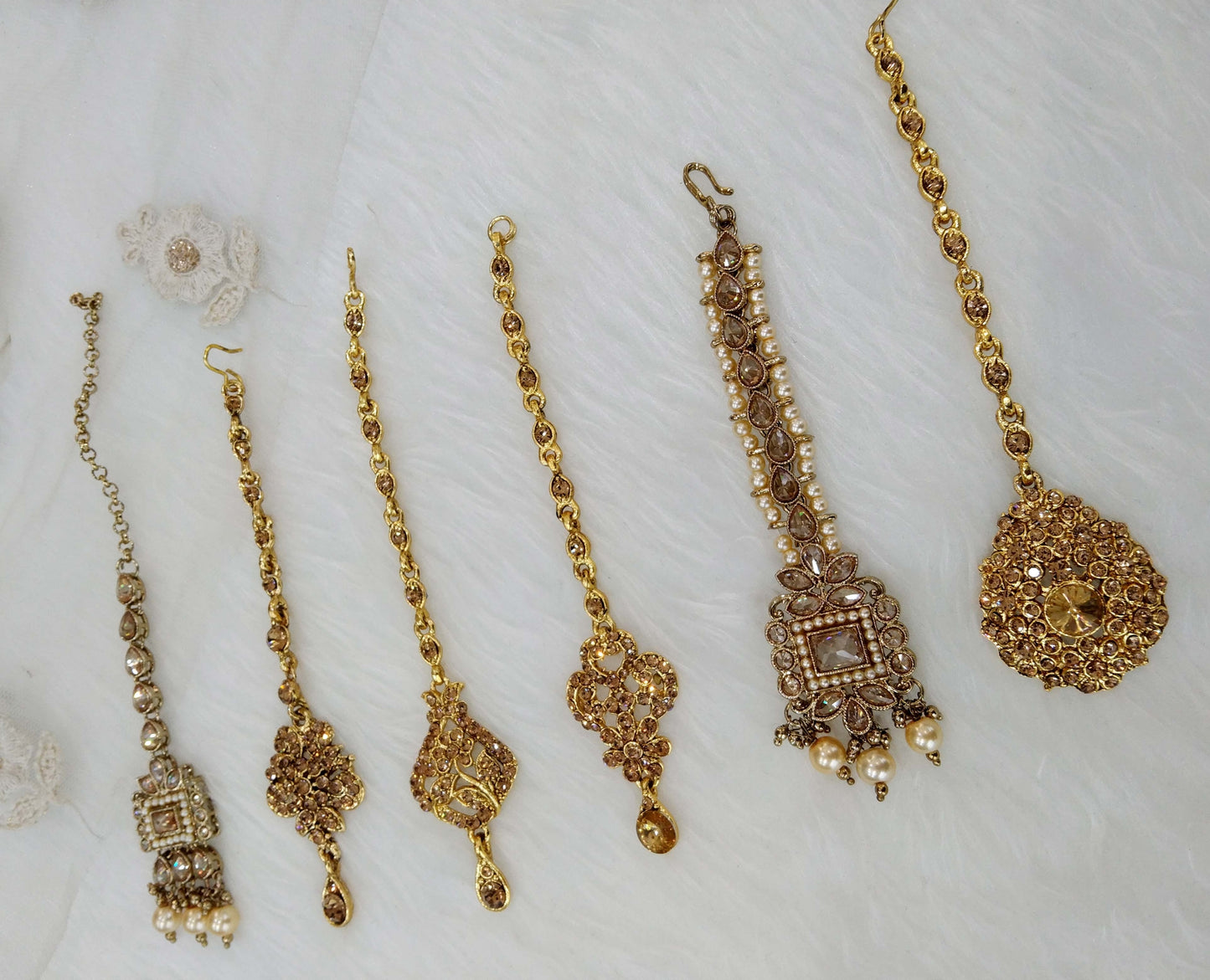 Online Indian Tikka Headpiece /Bollywood Maang Tikka Tika South Indian Hair chery Jewellery