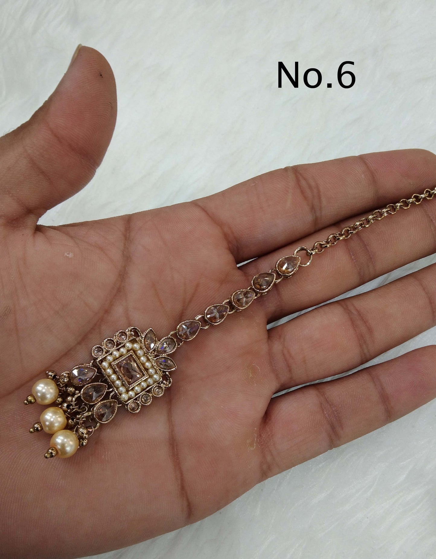 Online Indian Tikka Headpiece /Bollywood Maang Tikka Tika South Indian Hair chery Jewellery