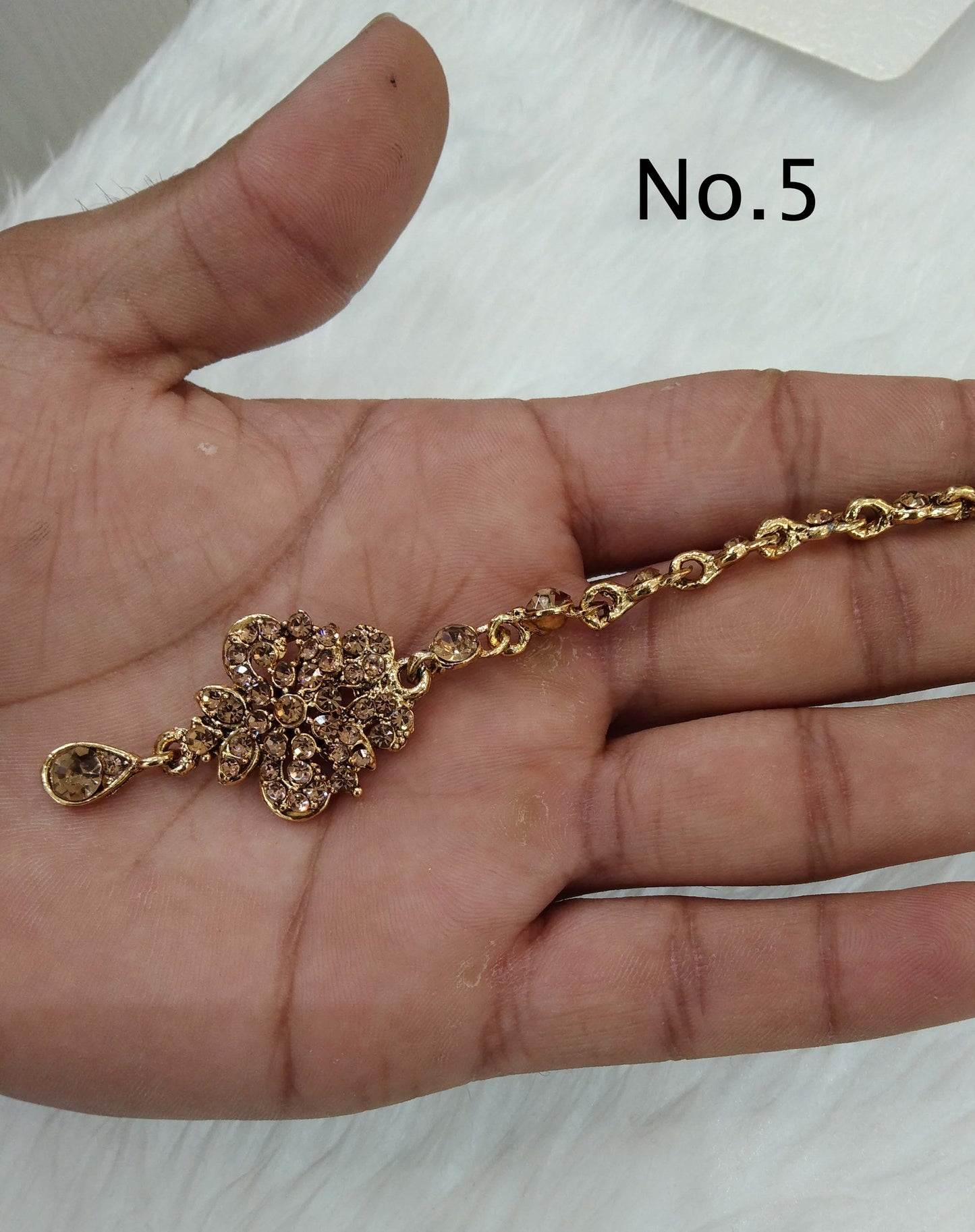 Online Indian Tikka Headpiece /Bollywood Maang Tikka Tika South Indian Hair chery Jewellery