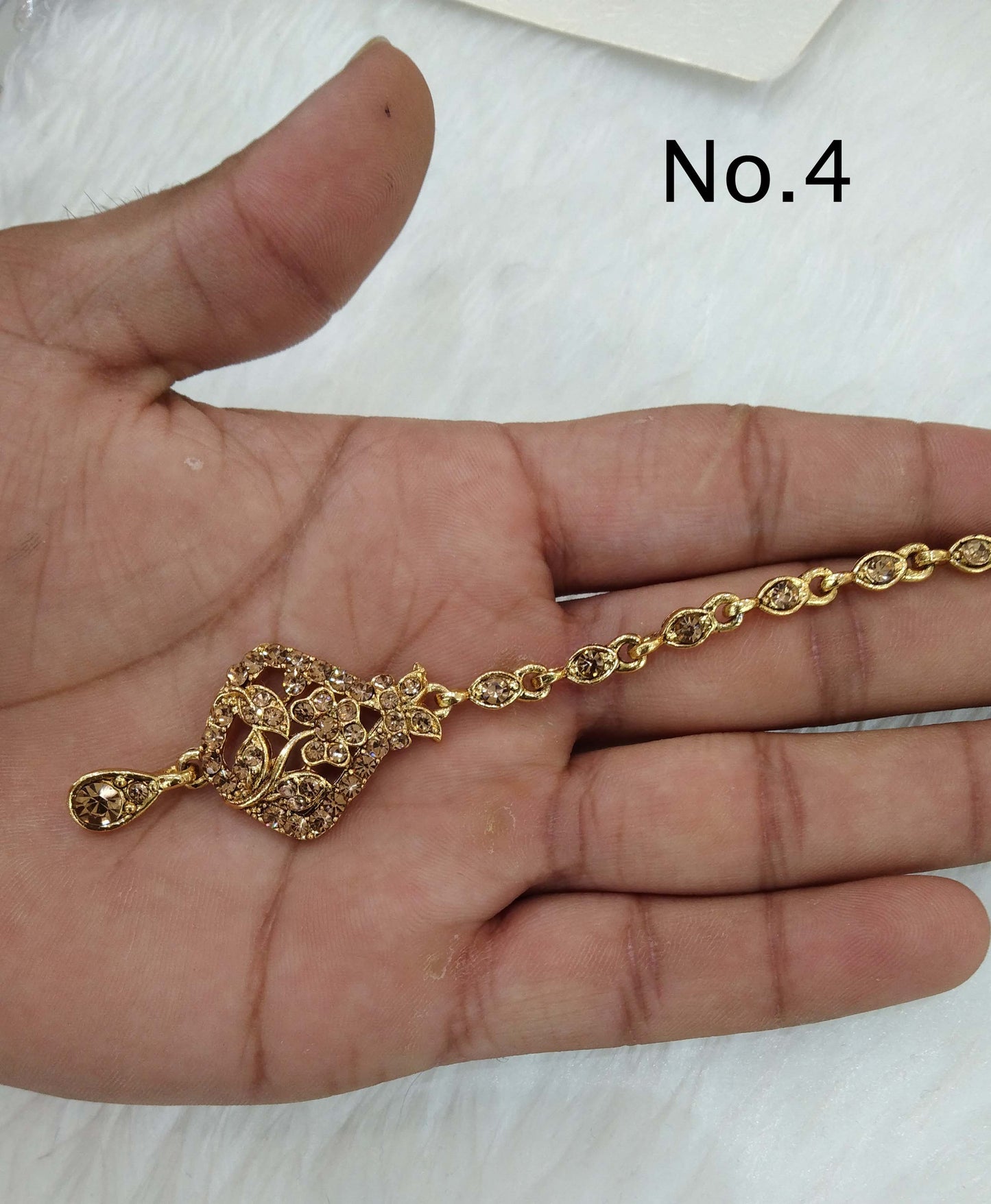 Online Indian Tikka Headpiece /Bollywood Maang Tikka Tika South Indian Hair chery Jewellery