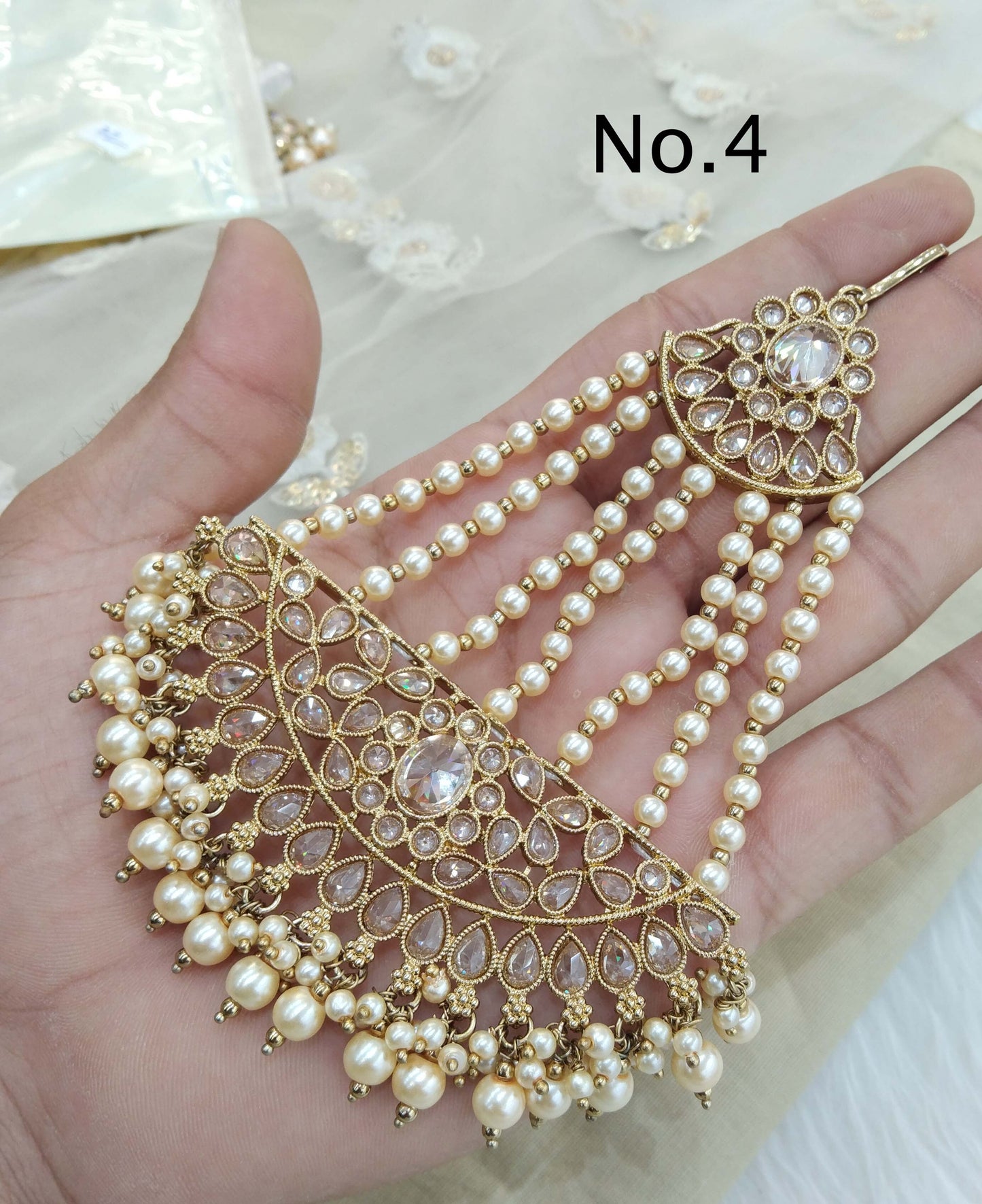 Antique Gold Passa Jhumar Jhoomer Headpiece Bridal Passa/Hijab bisa Headpiece Online