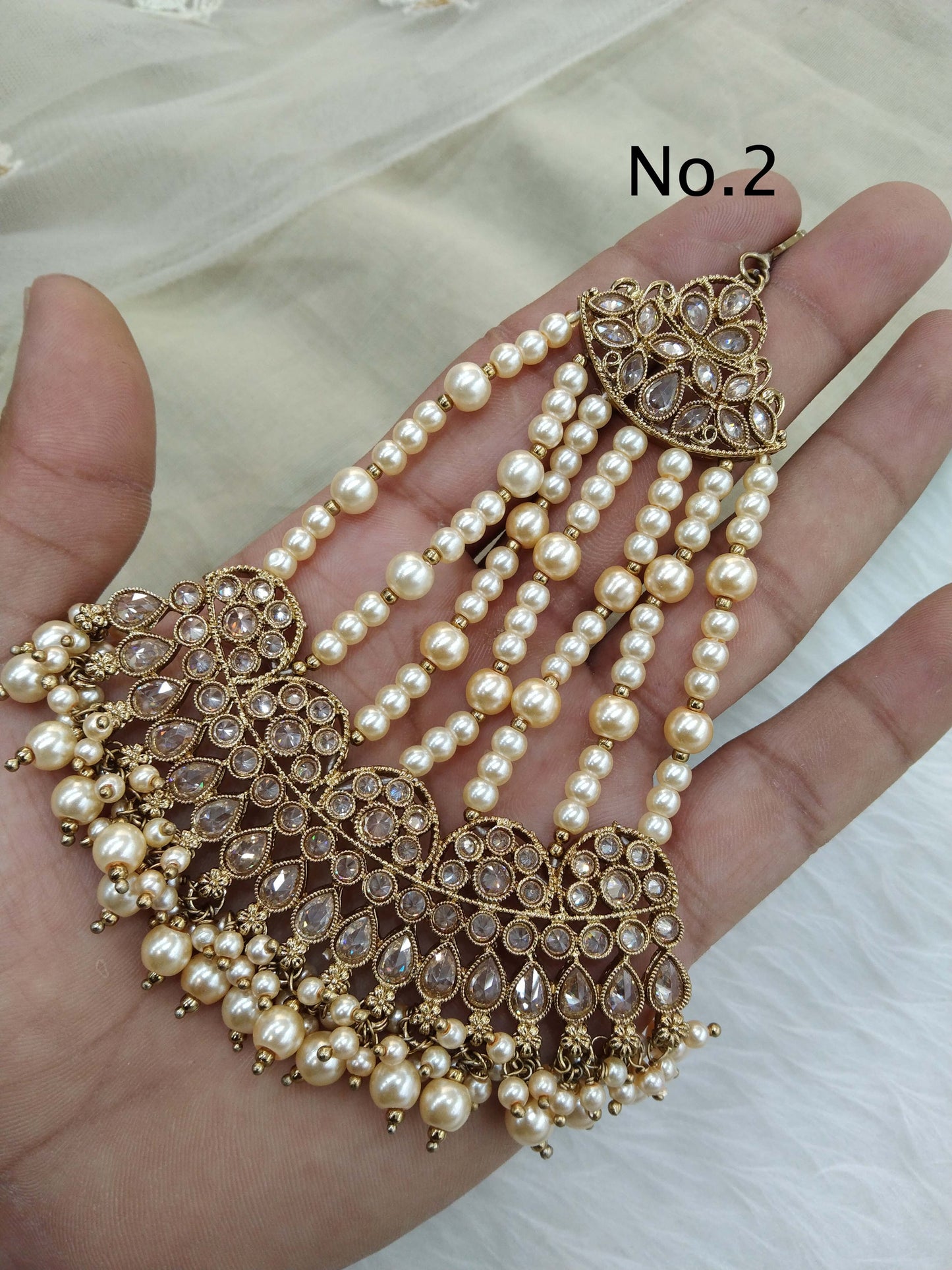 Antique Gold Passa Jhumar Jhoomer Headpiece Bridal Passa/Hijab bisa Headpiece Online