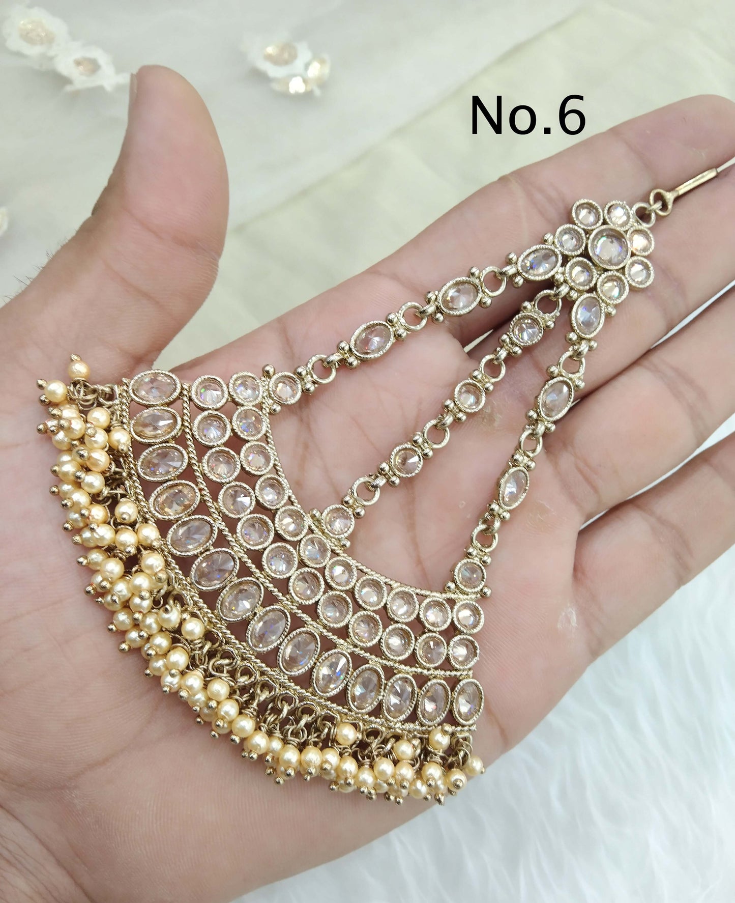 Antique Gold Passa Jhumar Jhoomer Headpiece Bridal Passa/Hijab bisa Headpiece Online