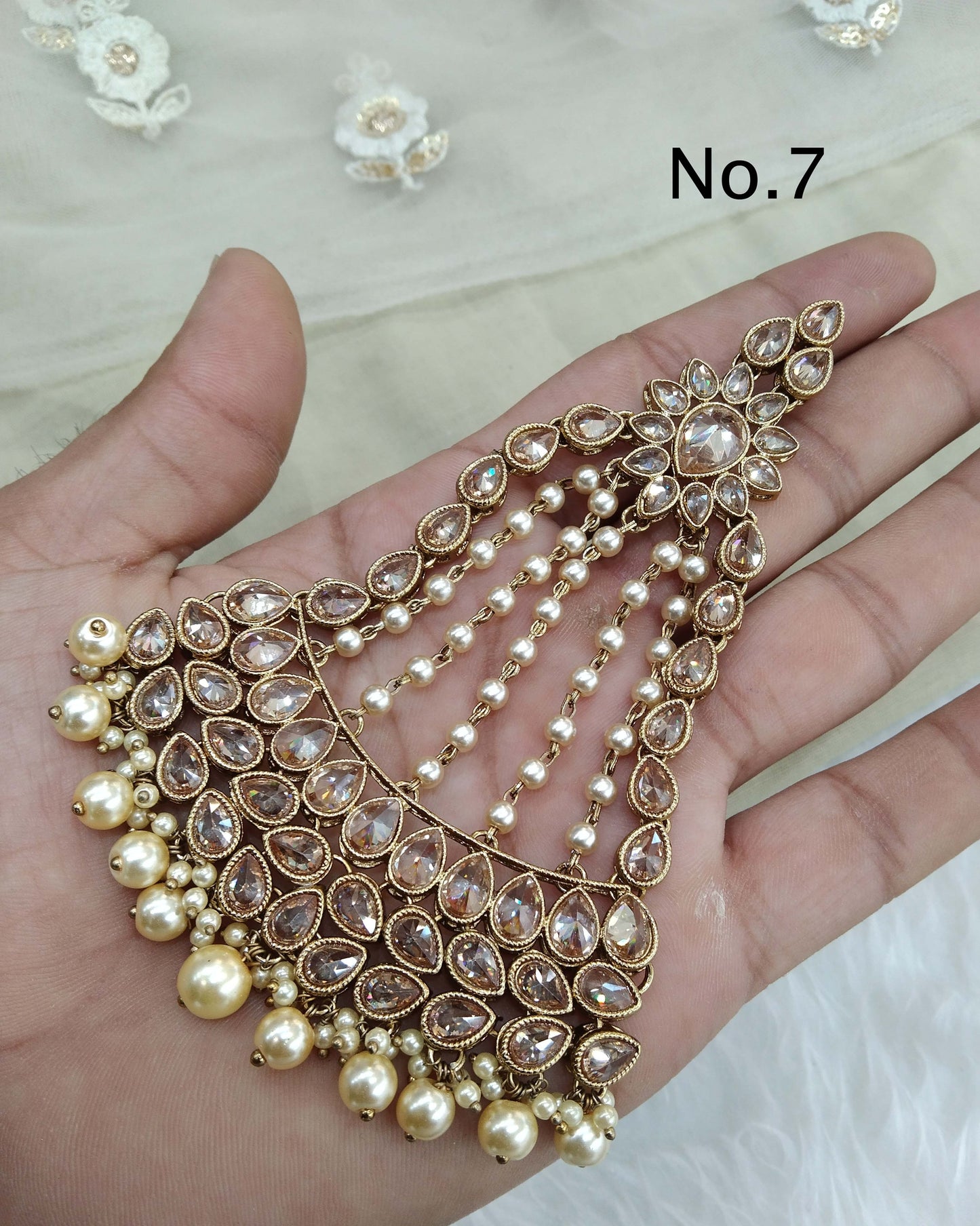 Antique Gold Passa Jhumar Jhoomer Headpiece Bridal Passa/Hijab bisa Headpiece Online