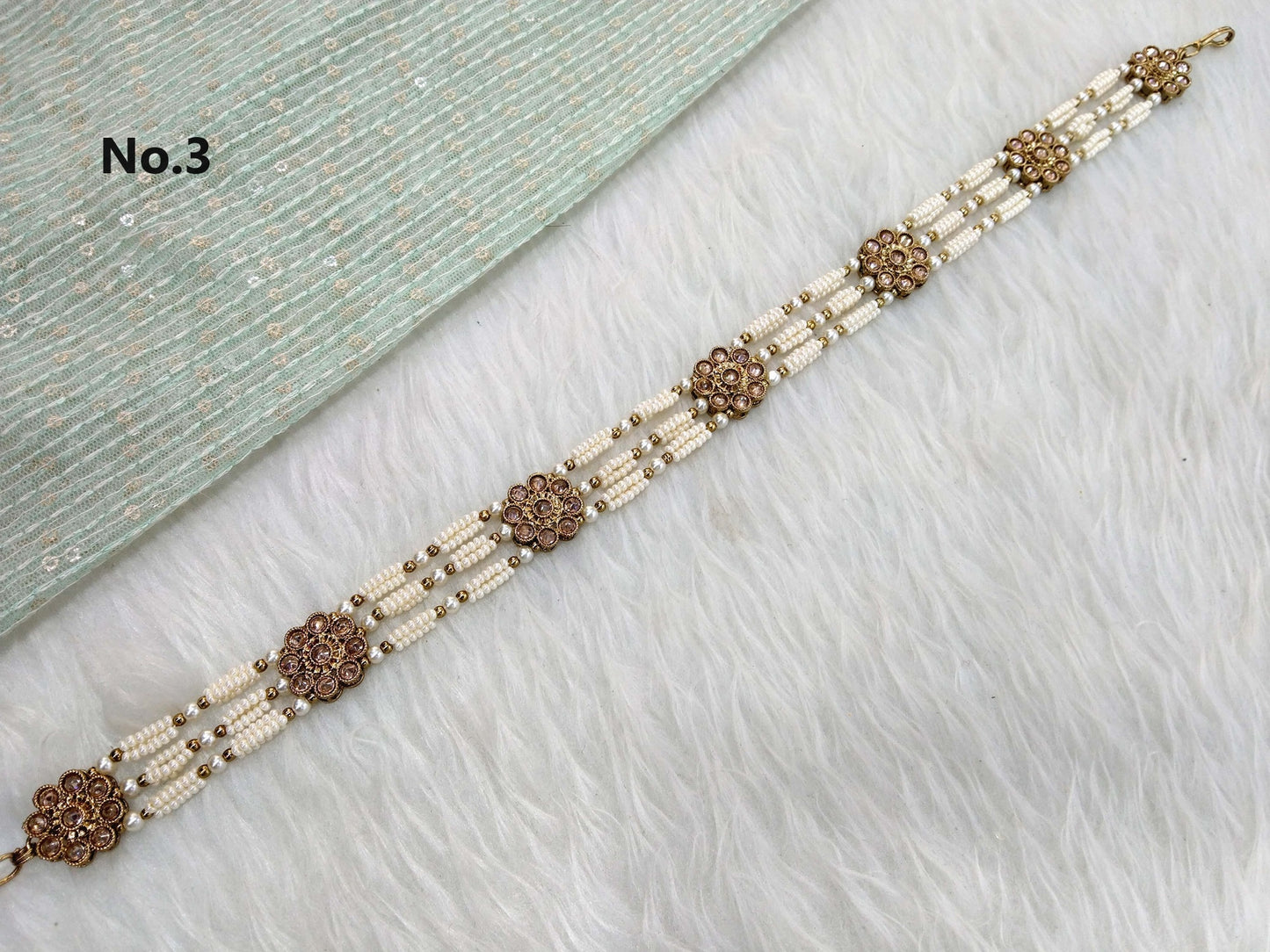 Indian Headpiece Matha Patti Head piece sheesh fool/Bollywood Head Piece Tikka Hair chain/ Indian Head Jewellery