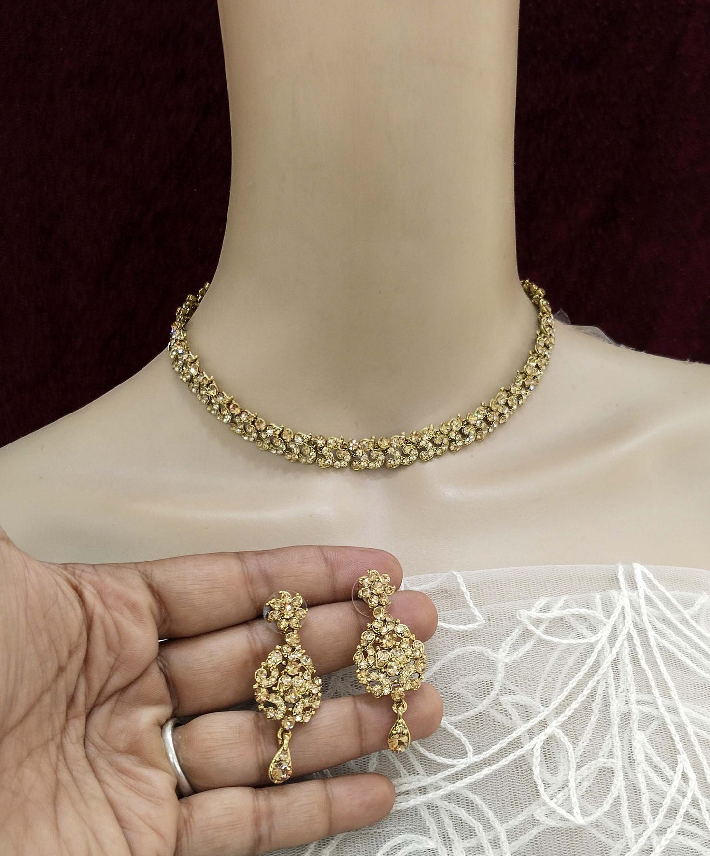 Antique Gold Jewellery Necklace Jewellery Set /Antique dark gold finish Jewellery virat necklace set Online