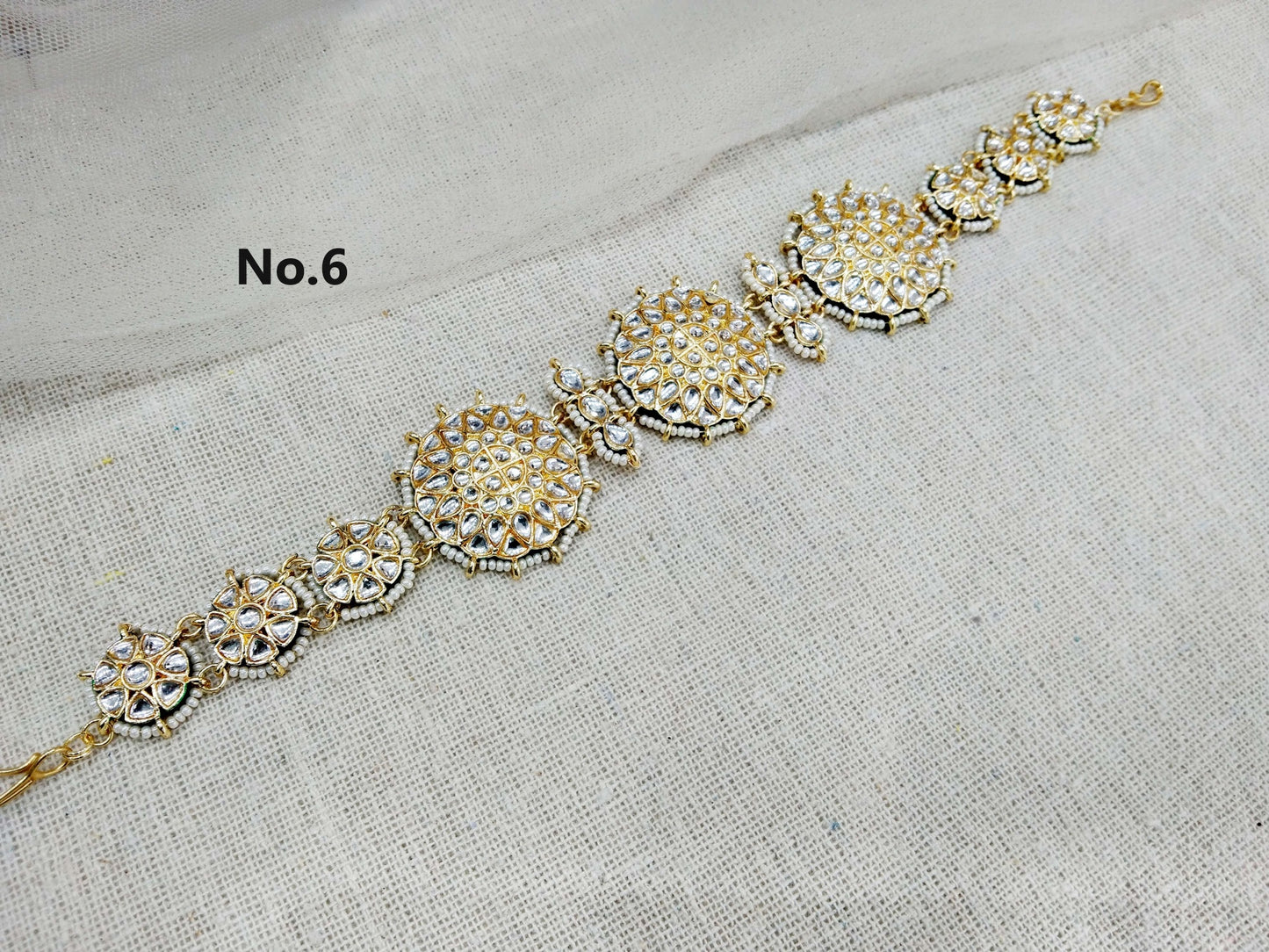 Indian Headpiece Matha Patti Head piece sheesh fool/Bollywood Head Piece Tikka Hair chain/ Indian Head Jewellery