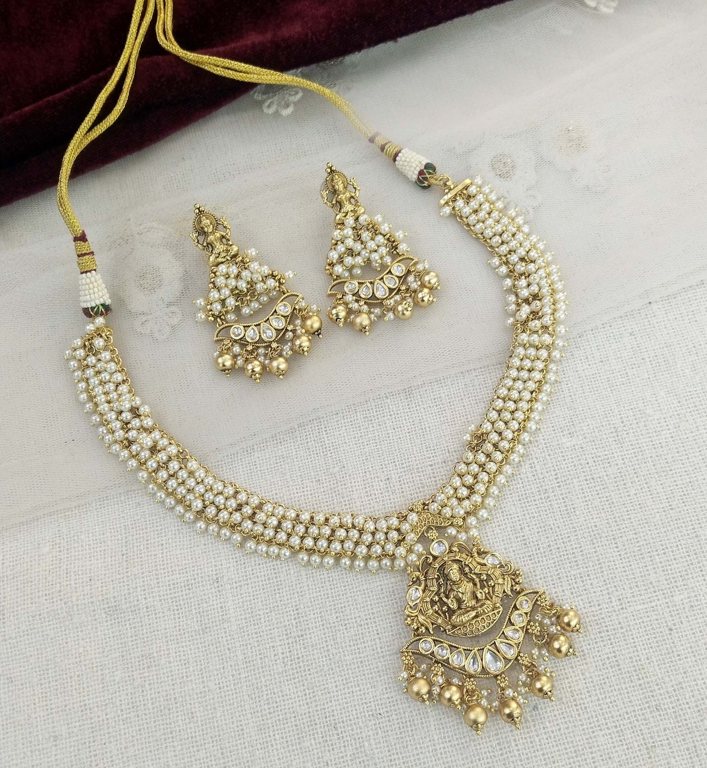 Gold Necklace Jewellery Set/ gold polki necklace set Indian global Jewellery