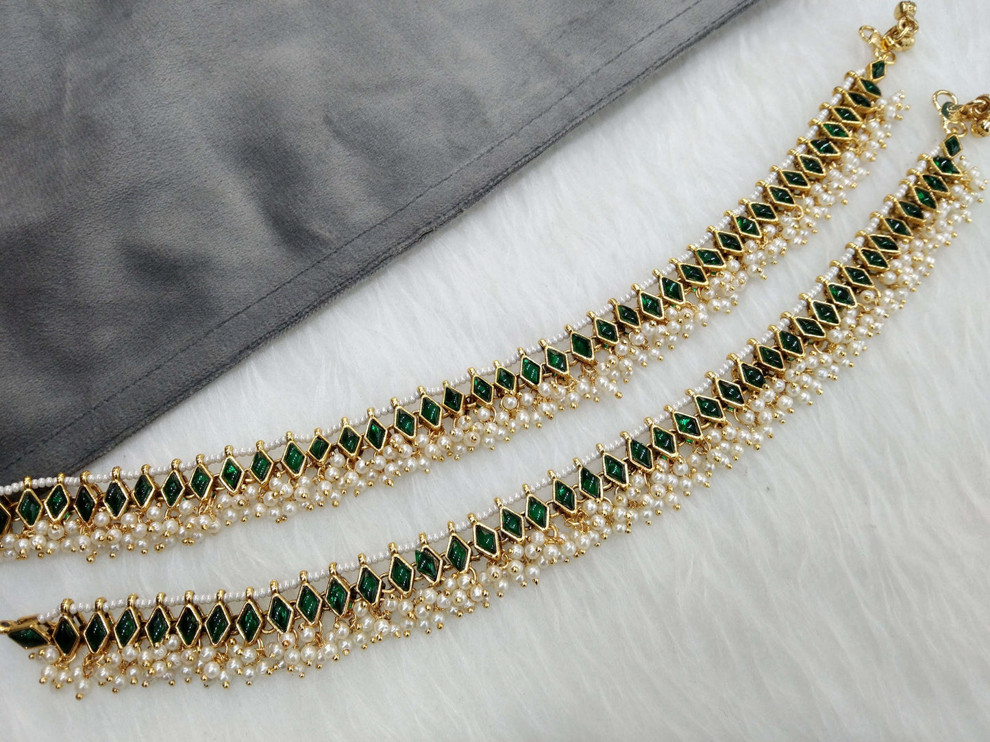 Anklets Foot Bracelet Payal Jhanjar Kundan Jewellery Jewellery/Indian pair Anklets Payal Foot Accessory Traditional Bollywood Panjeb Jewellery