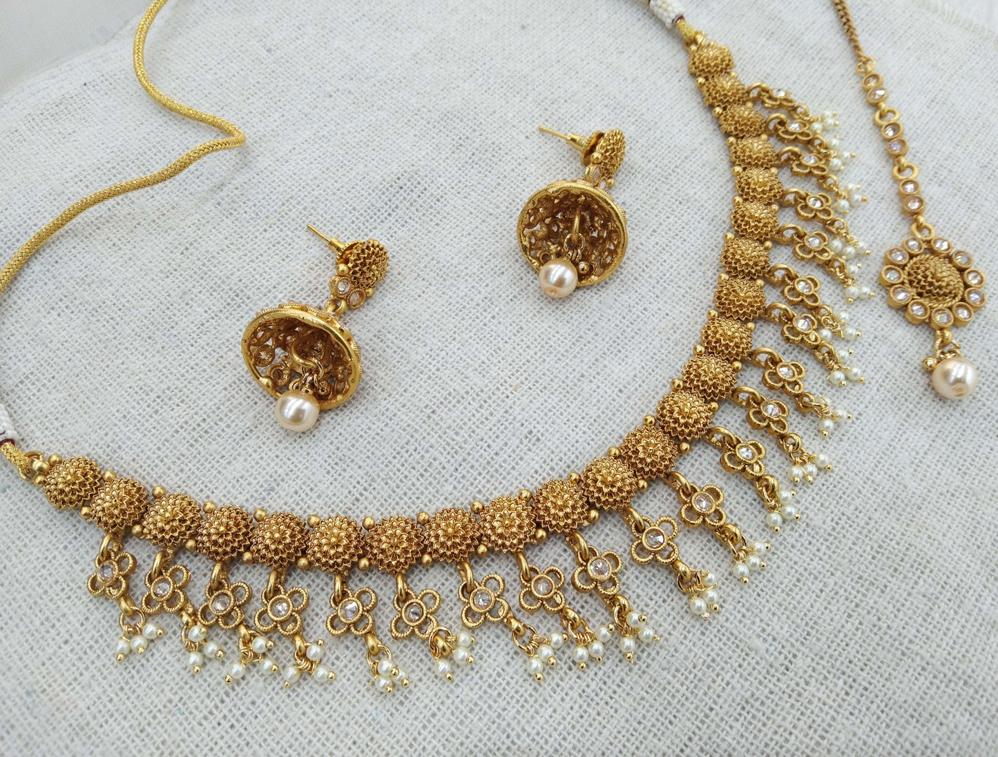 Gold necklace Jewellery Set/ gold polki necklace Indian drive Jewellery