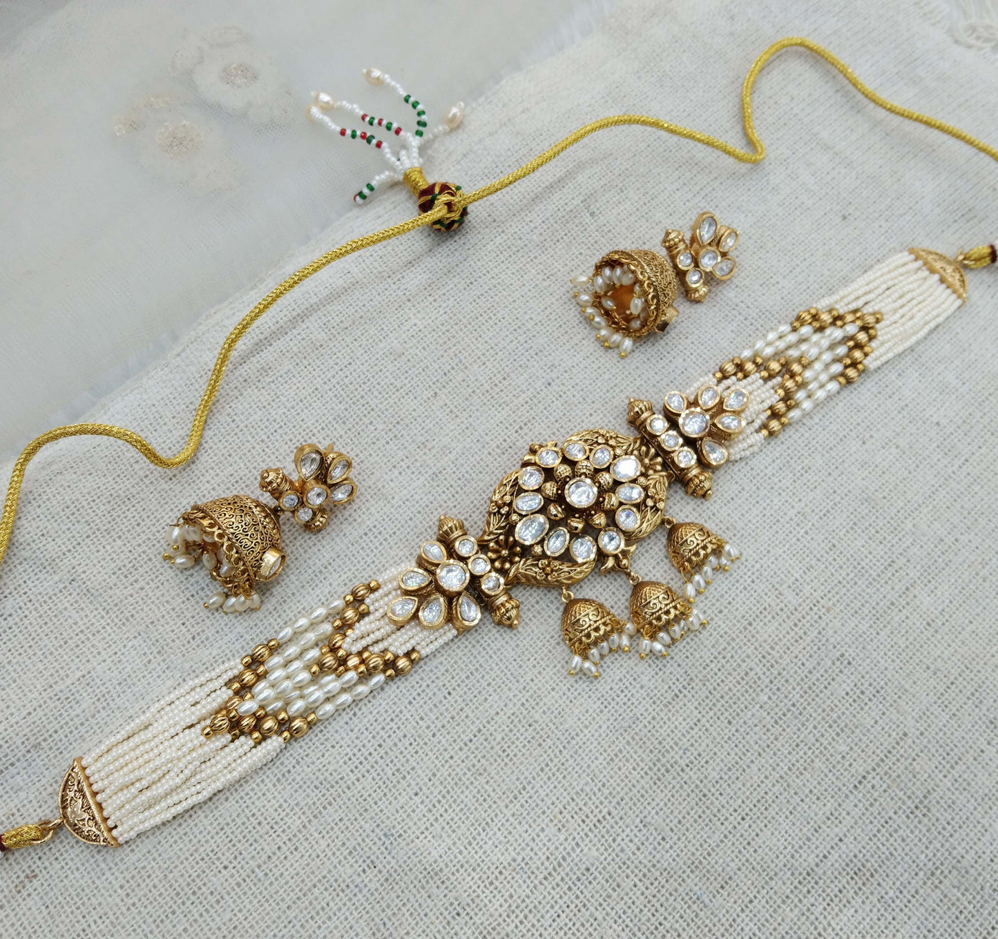 Gold polki kundan choker Jewellery set/ Gold choker sites set