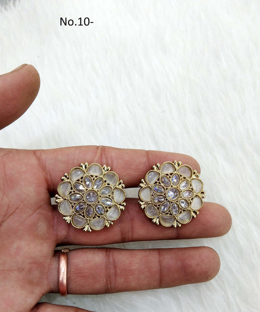 Stud Earrings Indian Jewellery/Indian Stud Earrings/Antique gold stud earrings/Indian Tops Earrings  Jewellery