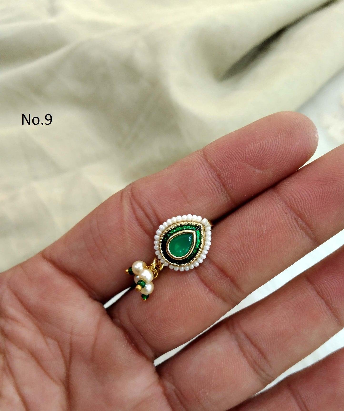 Indian Jewellery Nose Pin Clip On Clasp Wedding Nathini/Non Pierced Gold Clip On Nose Pin/Bollywood Style Jewellery/Nose Pin