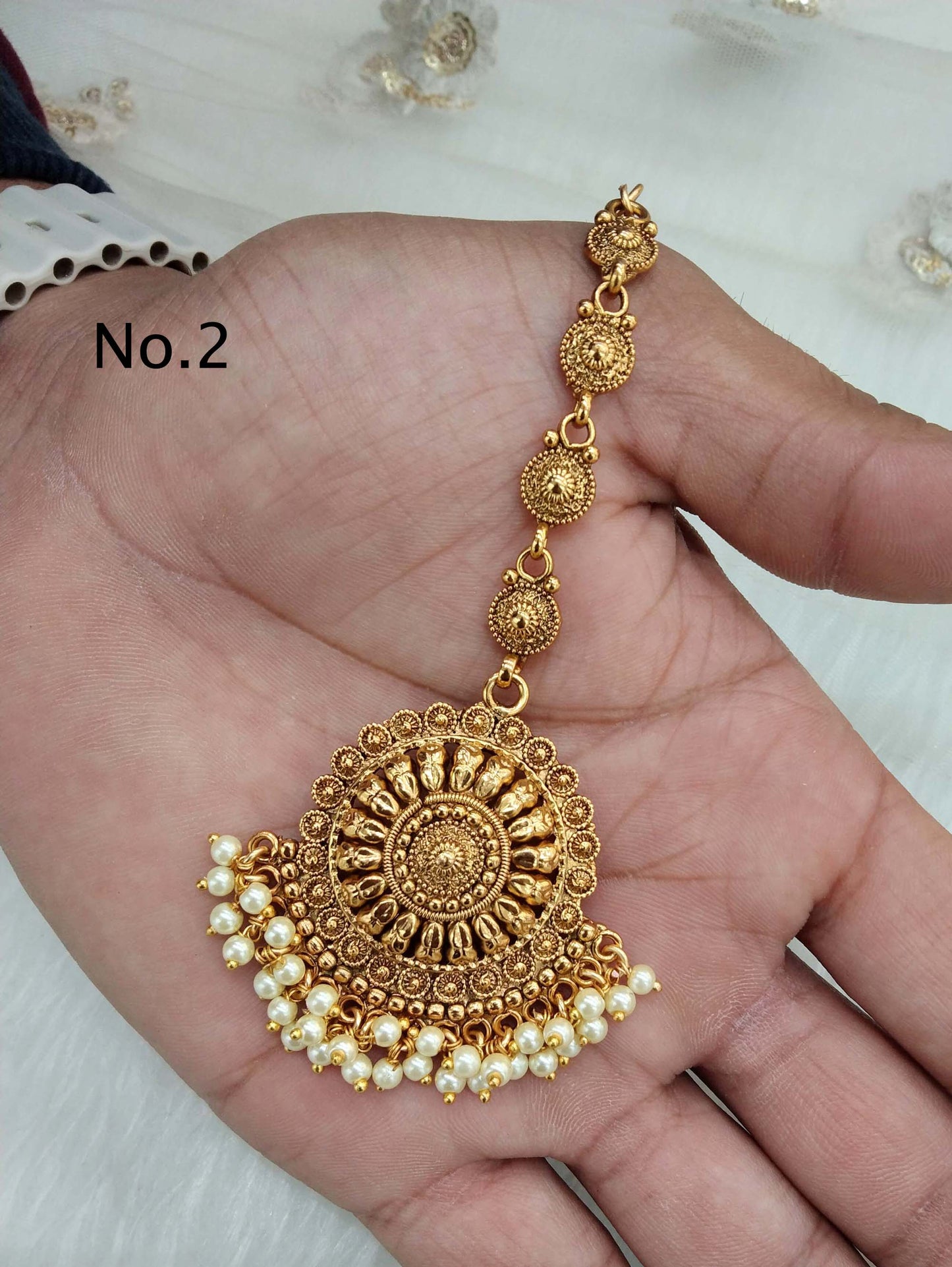 Gold tika tikka jewellery indian headPiece tikka tika hair / Maang tikka indian toni jewellery