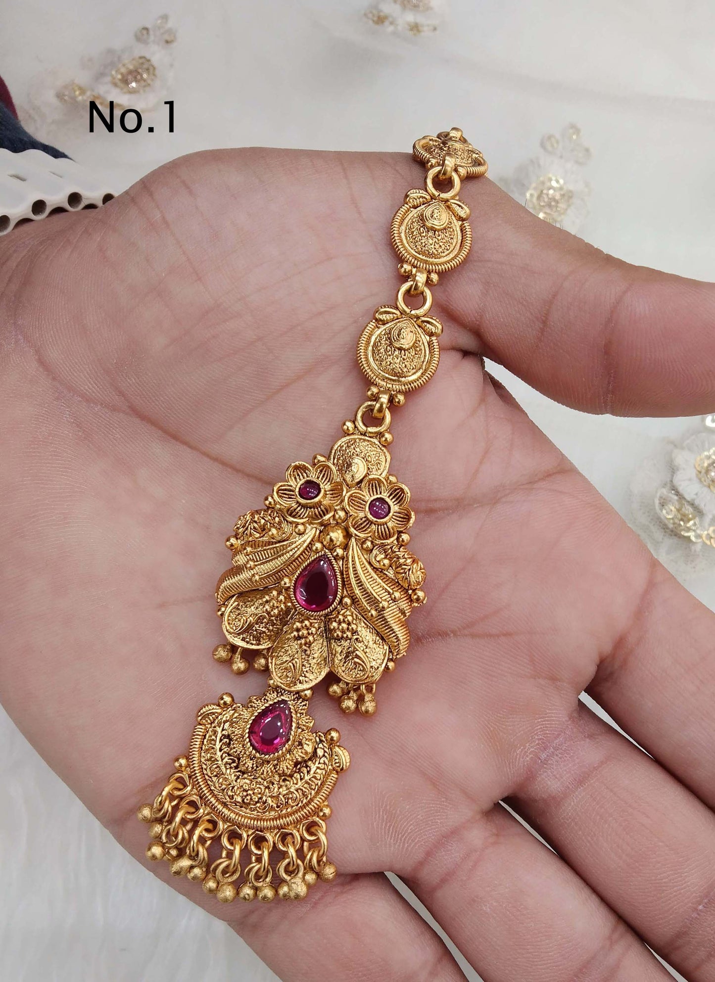 Gold tika tikka jewellery indian headPiece tikka tika hair / Maang tikka indian toni jewellery