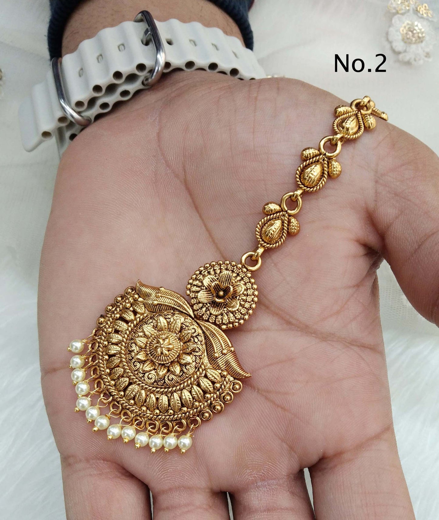 Gold polki Tika Tikka Jewellery Indian Headpiece Tikka toni Jewellery
