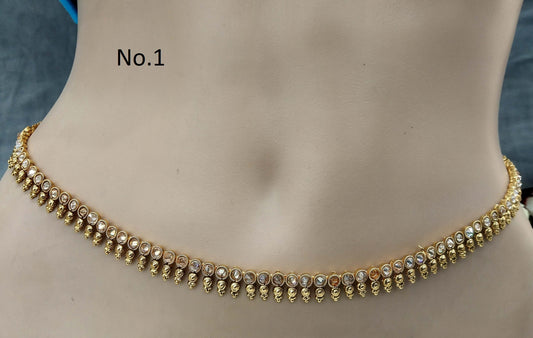 Waist Chain Gold Polki Belly Waist Sari Saree Chain Jewelry Indian Kamarbandh Kamarband Belt/Simple Body Chain Jewellery