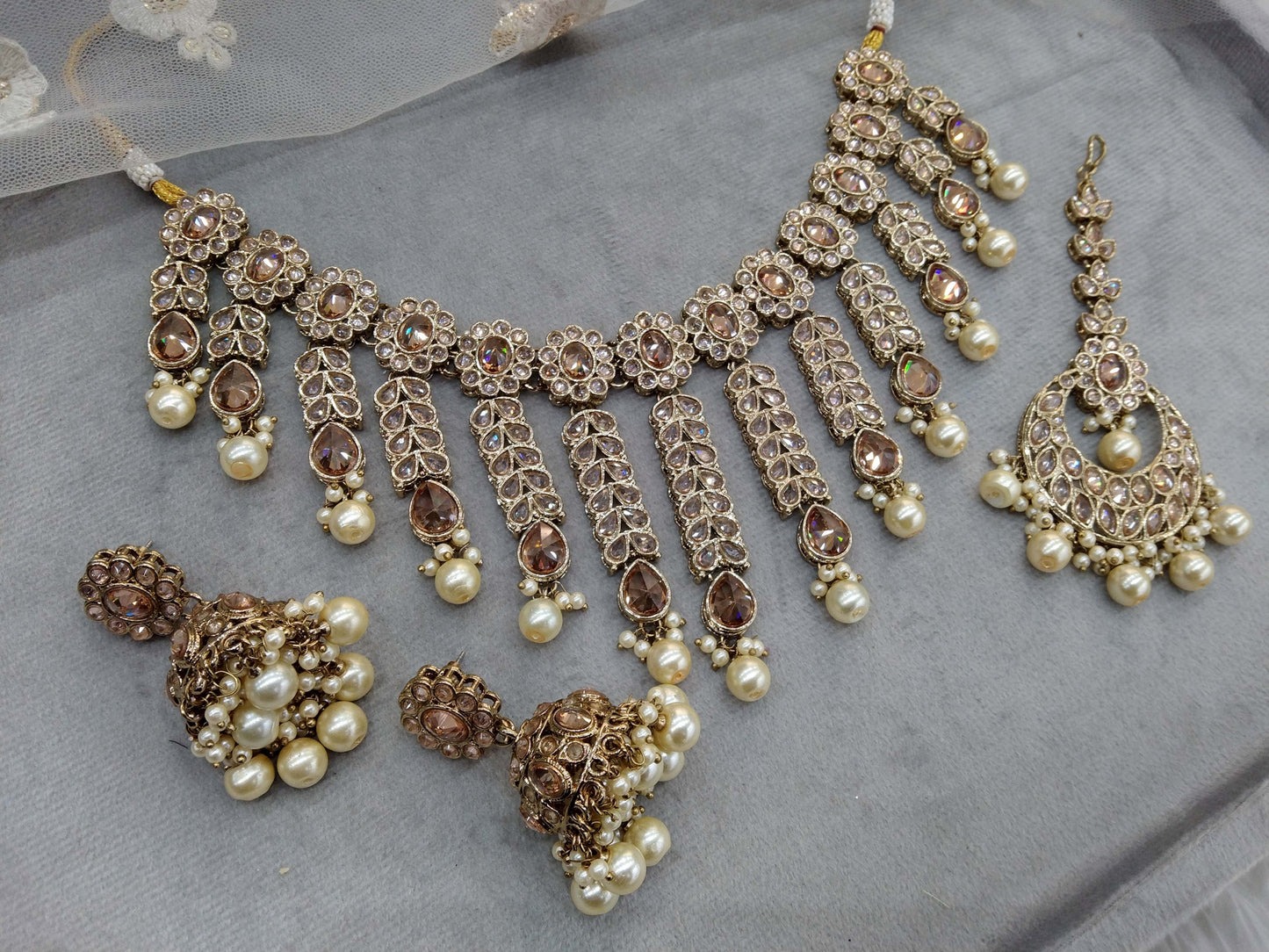 Dark gold necklace Set/ dark gold Indian Bridal animal Jewellery