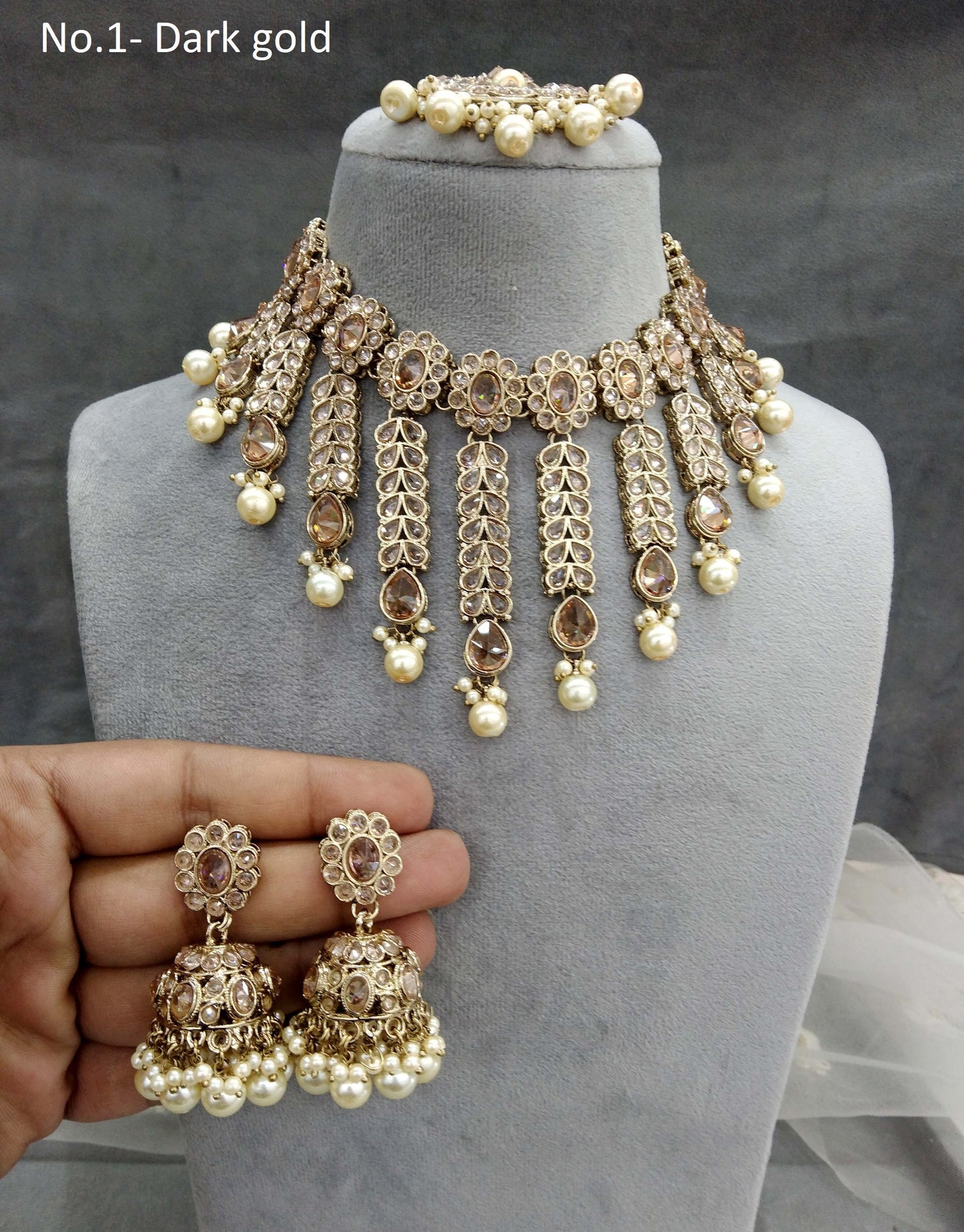 Dark gold necklace Set/ dark gold Indian Bridal animal Jewellery
