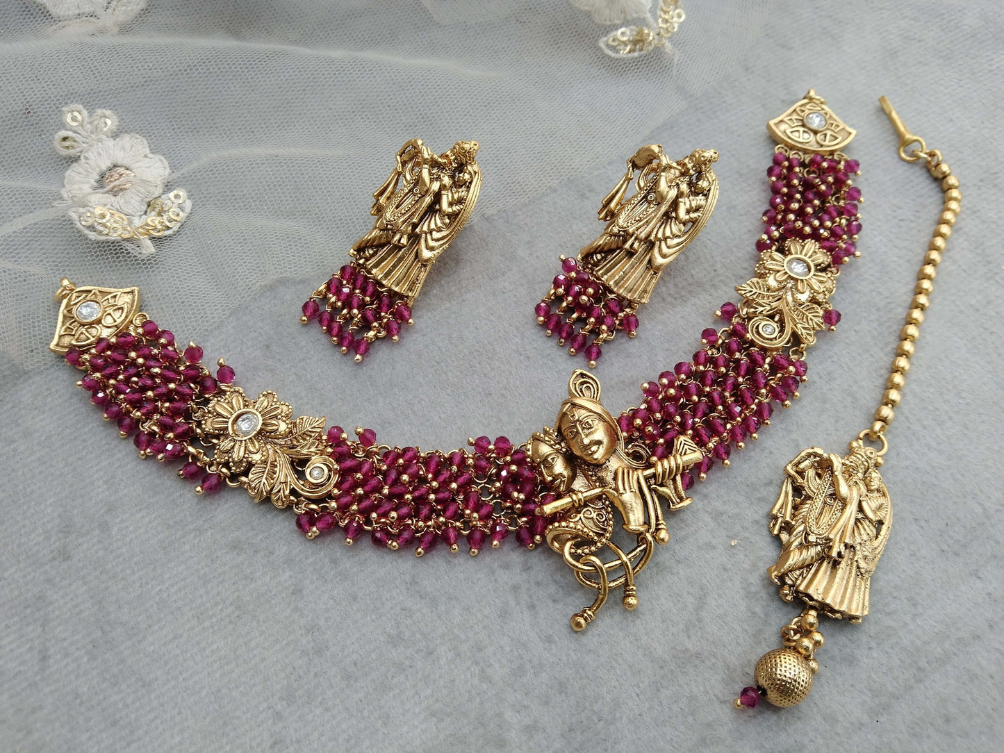 Gold necklace Set/ gold polki necklace Indian globalJewellery