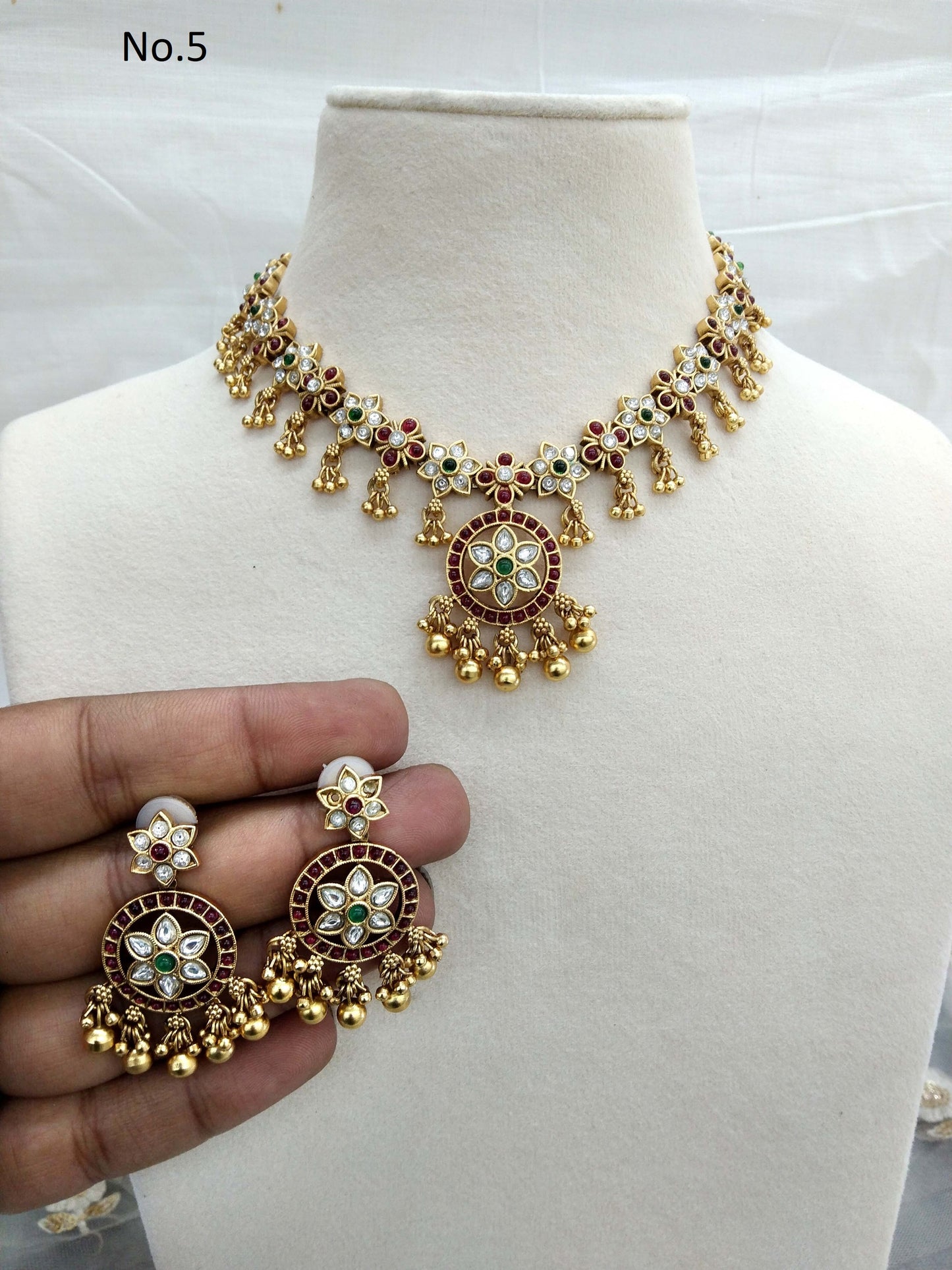 Gold necklace Set/ gold polki necklace Indian drive Jewellery